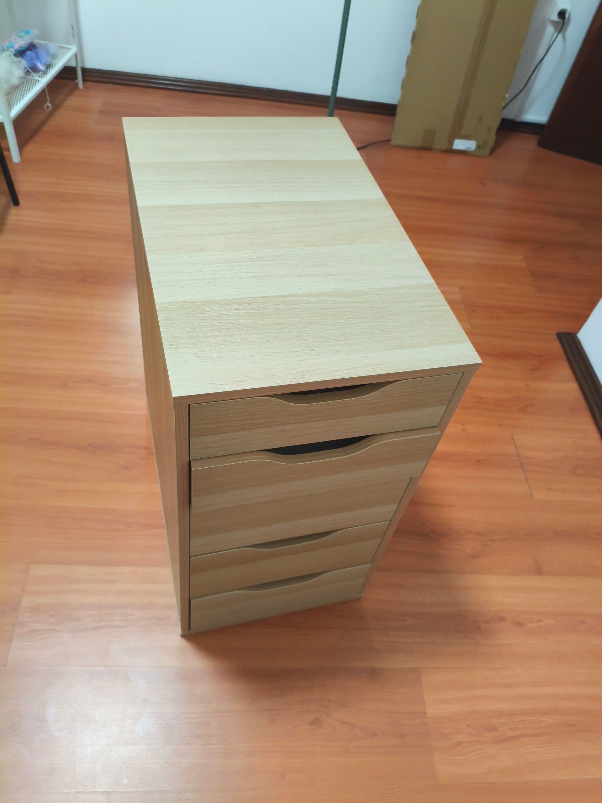 ALEX drawer unit, white stained/oak effect, 36x70 cm
