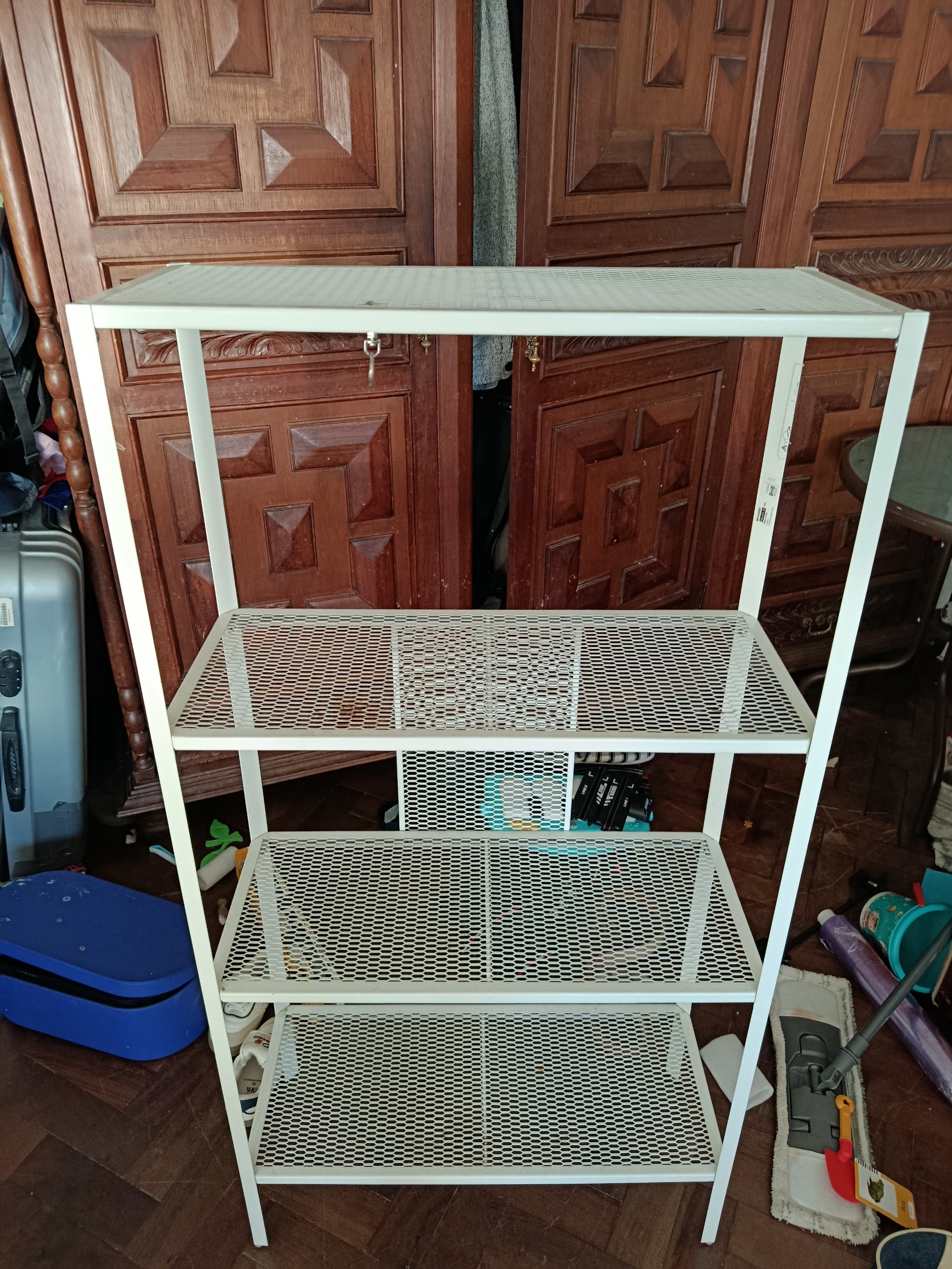 BAGGEBO estante, metal/branco, 60x25x116 cm