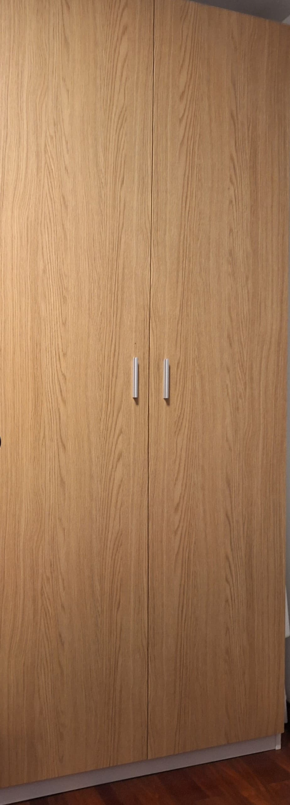 STORKLINTA door with hinges, oak effect, 50x229 cm