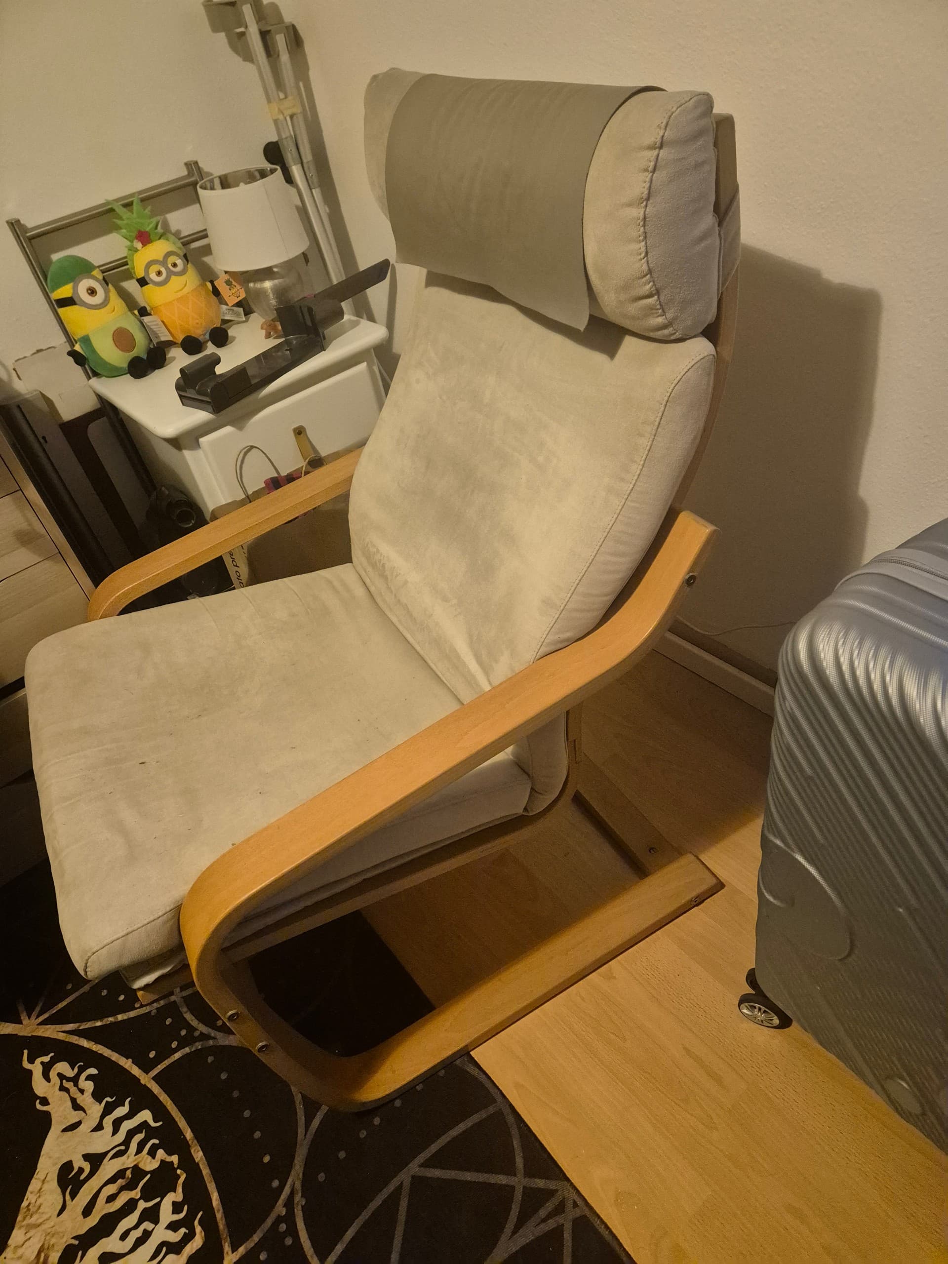 POÄNG armchair, birch veneer/Hillared beige