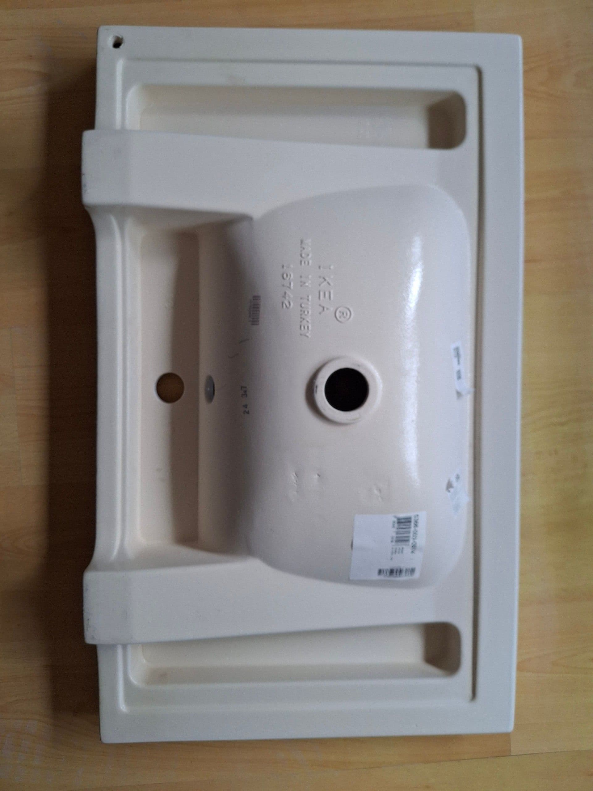 ORRSJÖN wash-basin with water trap, white, 82x49 cm
