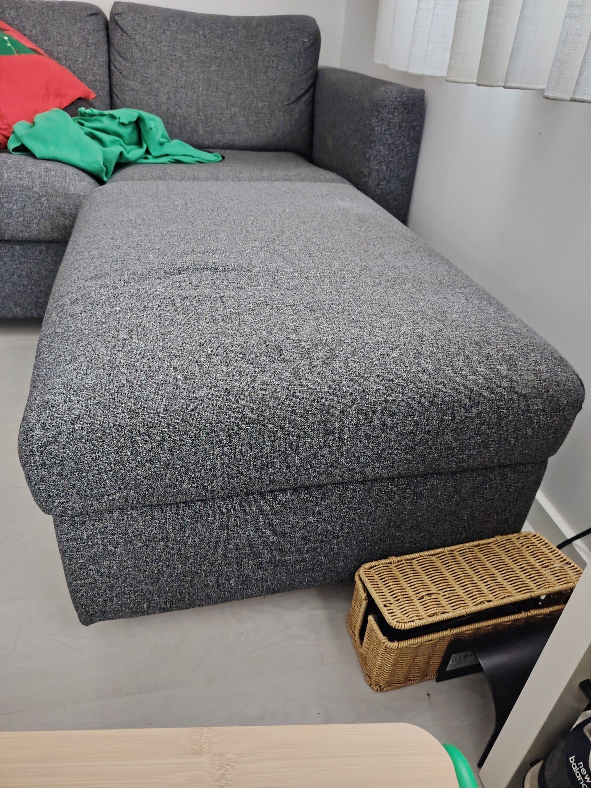 VIMLE footstool with storage, Gunnared medium grey