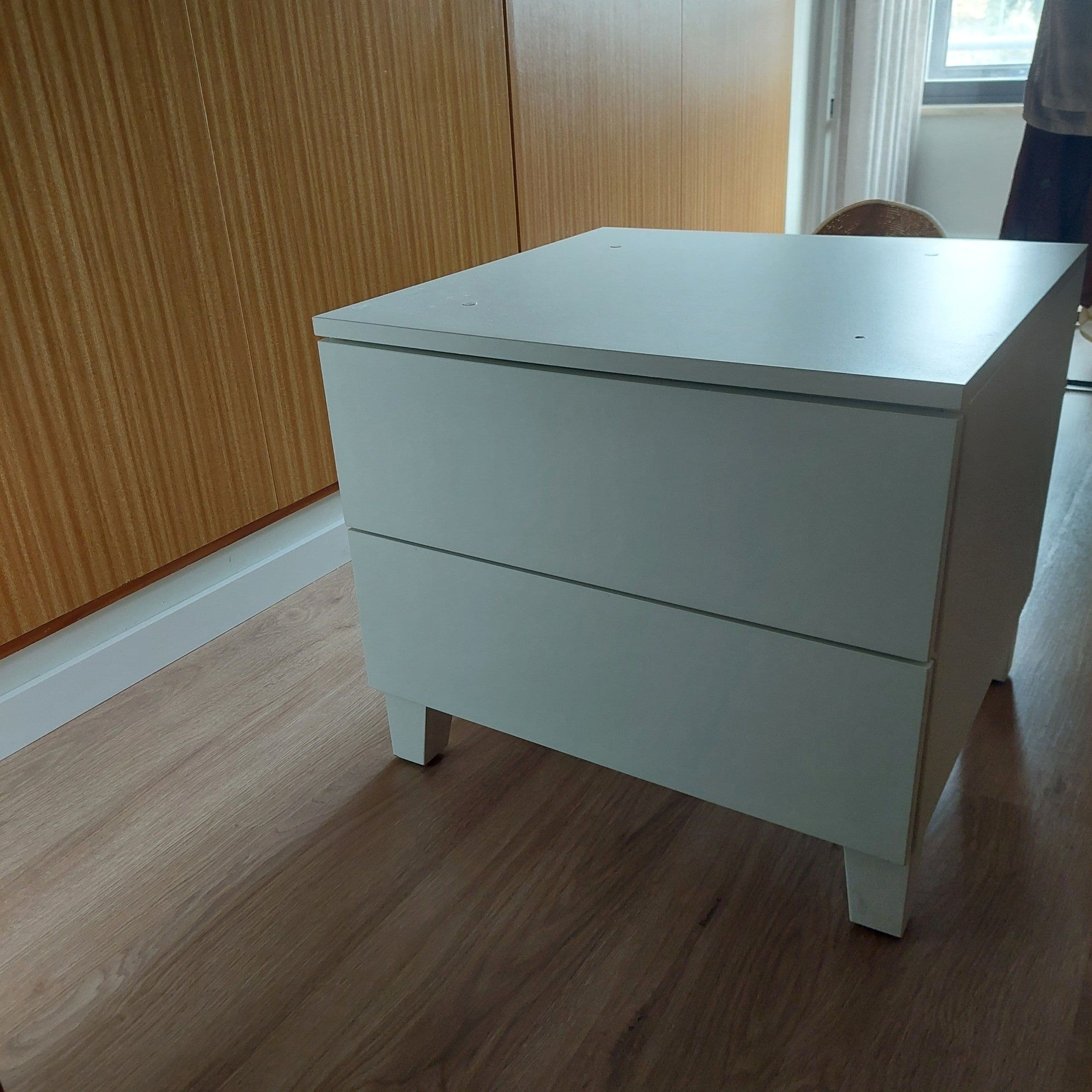 PLATSA chest of 2 drawers, white/Fonnes white, 60x57x53 cm