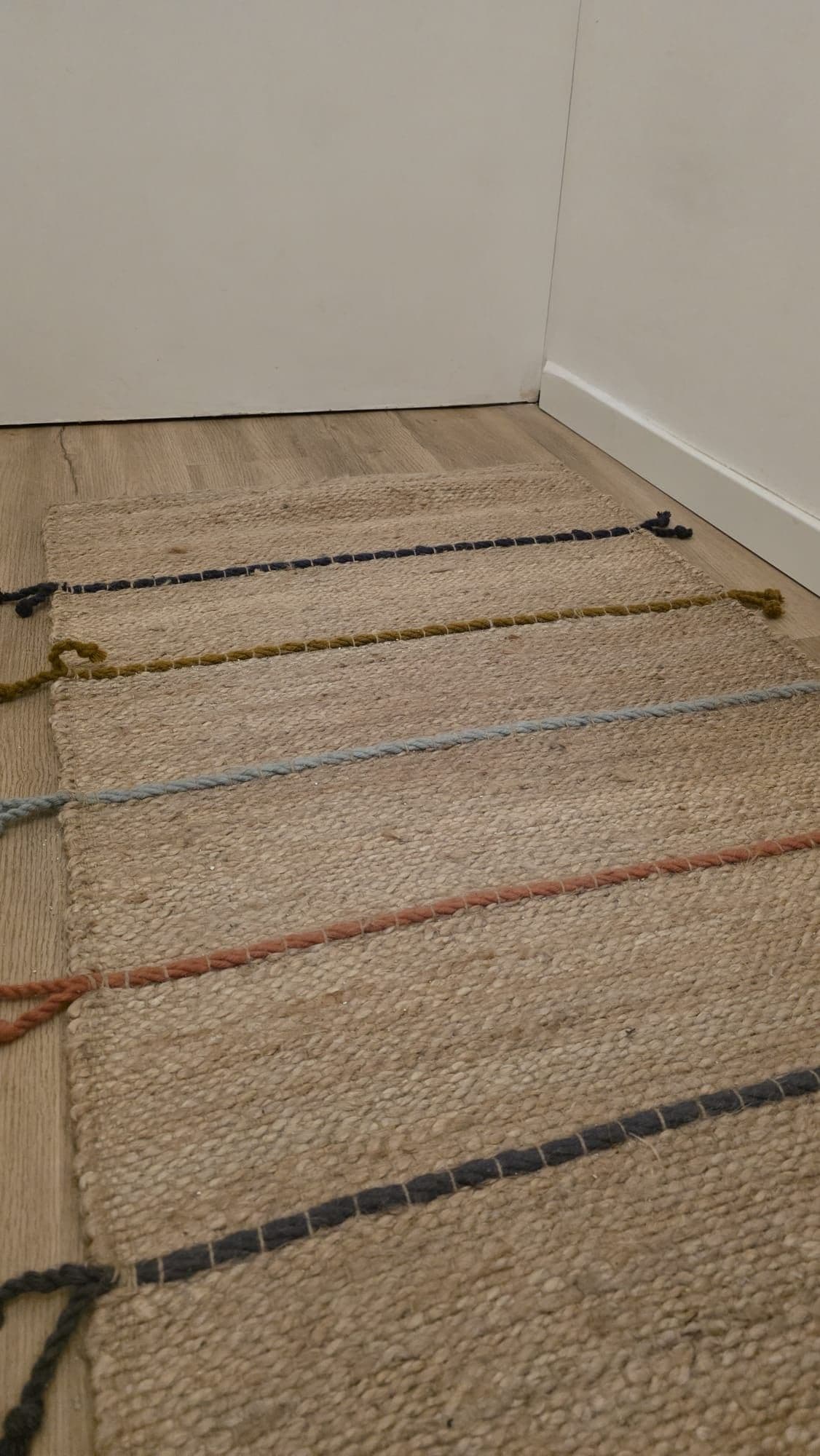 RAKLEV rug, flatwoven, handmade natural/multicolour, 70x160 cm