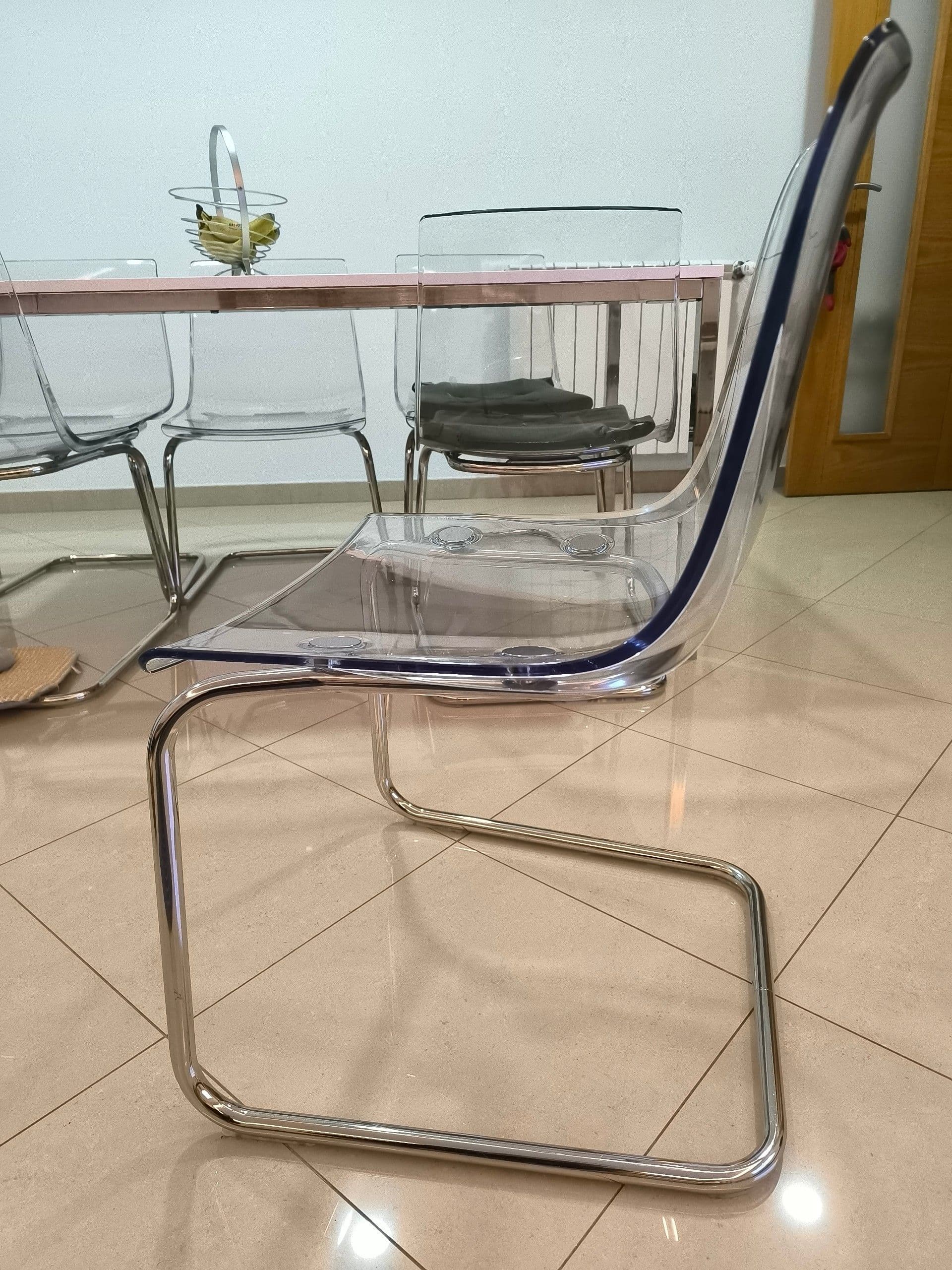 TOBIAS Cadeira, transparente, cromado