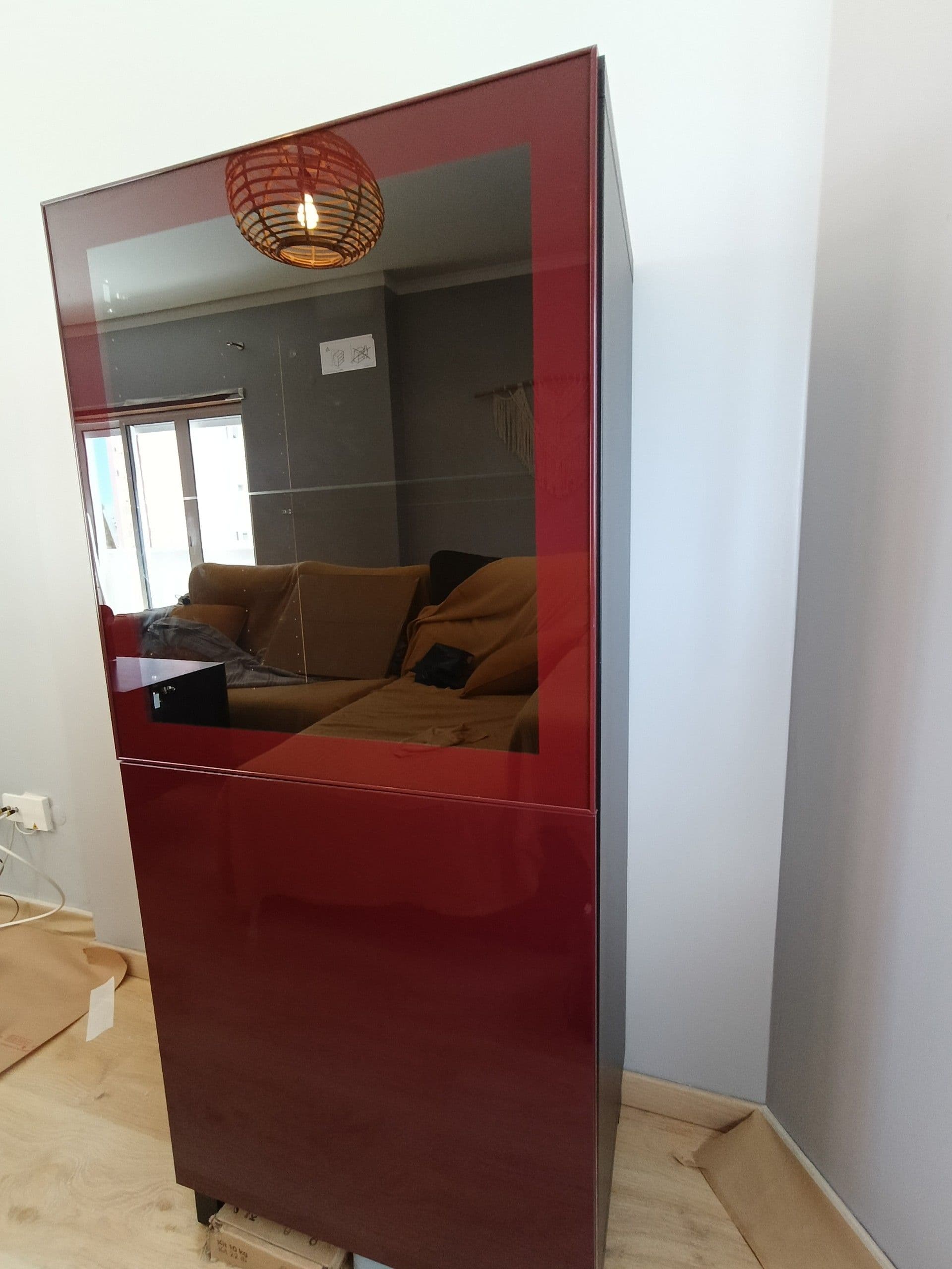 BESTÅ storage combination w glass doors, white/Lappviken white clear glass, 60x42x193 cm