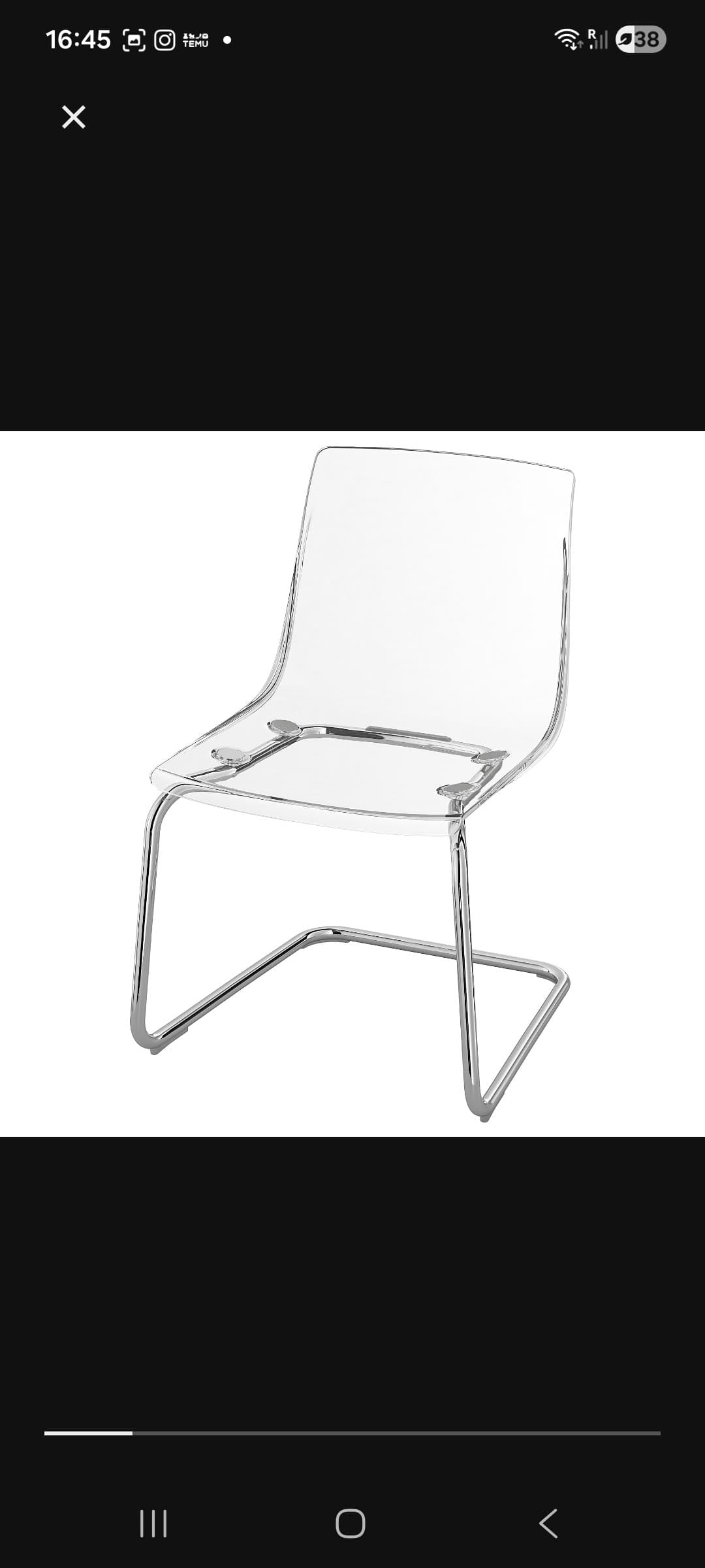 TOBIAS Chair, transparent, chrome-plated, Tested for: 110 kg