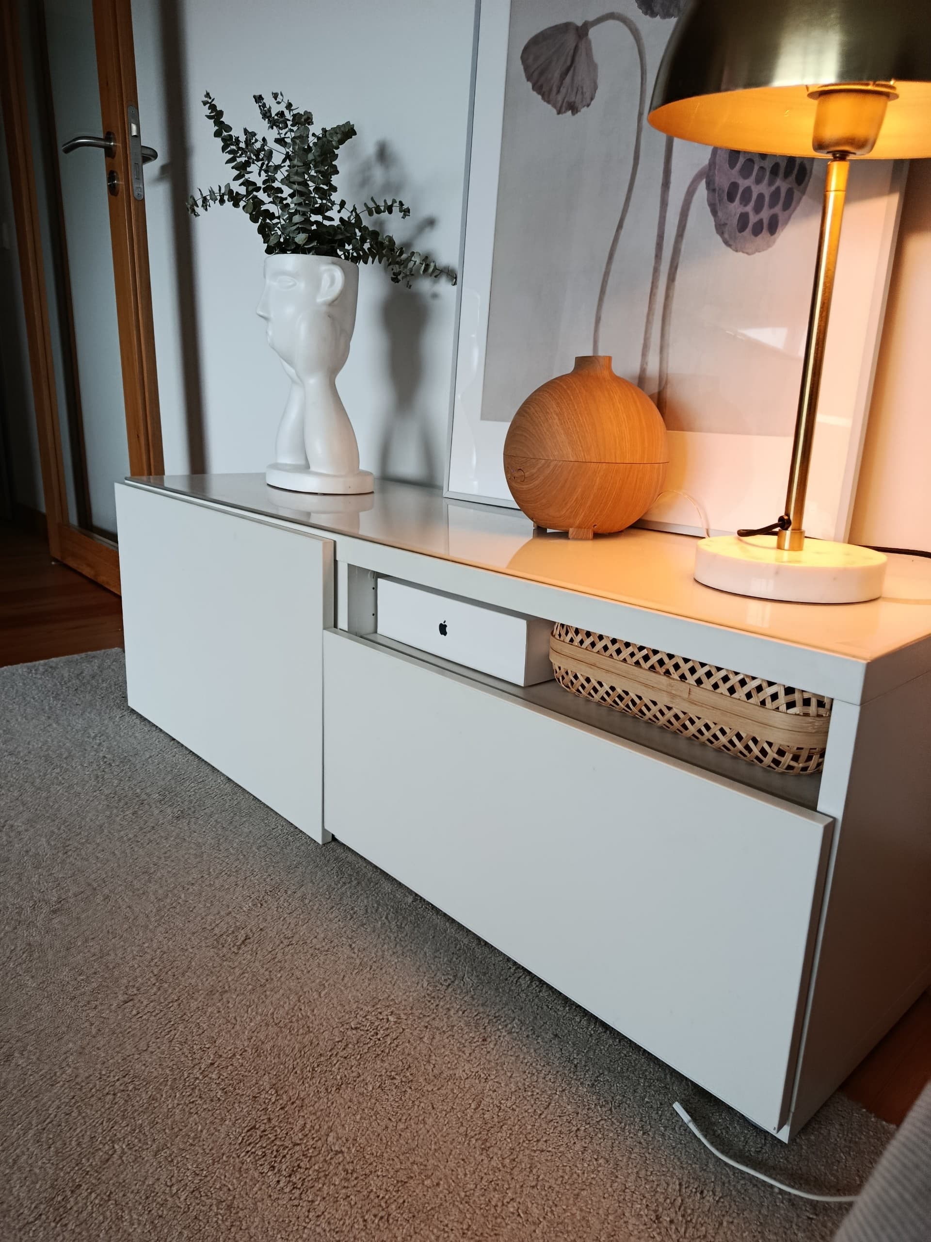BESTÅ móvel de TV c/gavetas, branco/Förvaltare branco, 120x42x48 cm