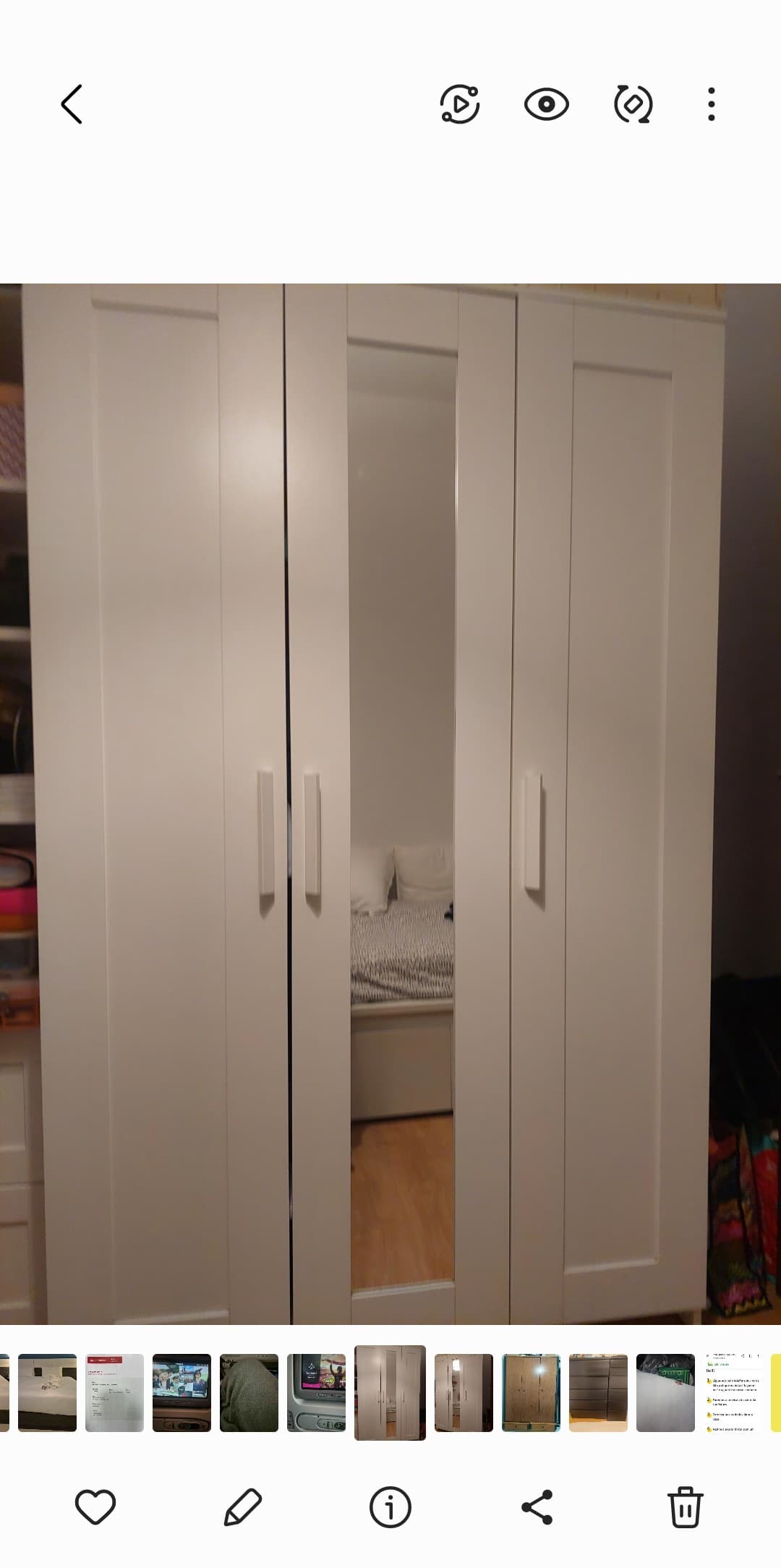 BRIMNES Roupeiro c/3 portas, branco, 117x190 cm