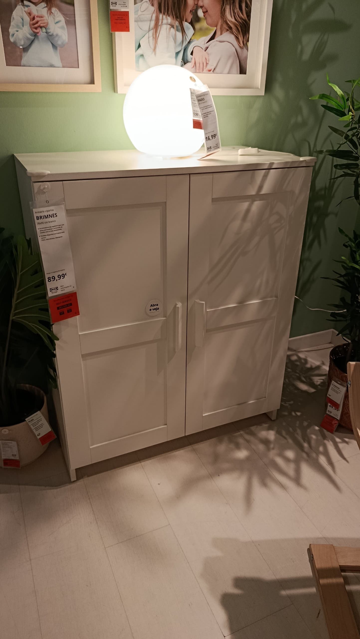 BRIMNES Cabinet with doors, white, 78x95 cm