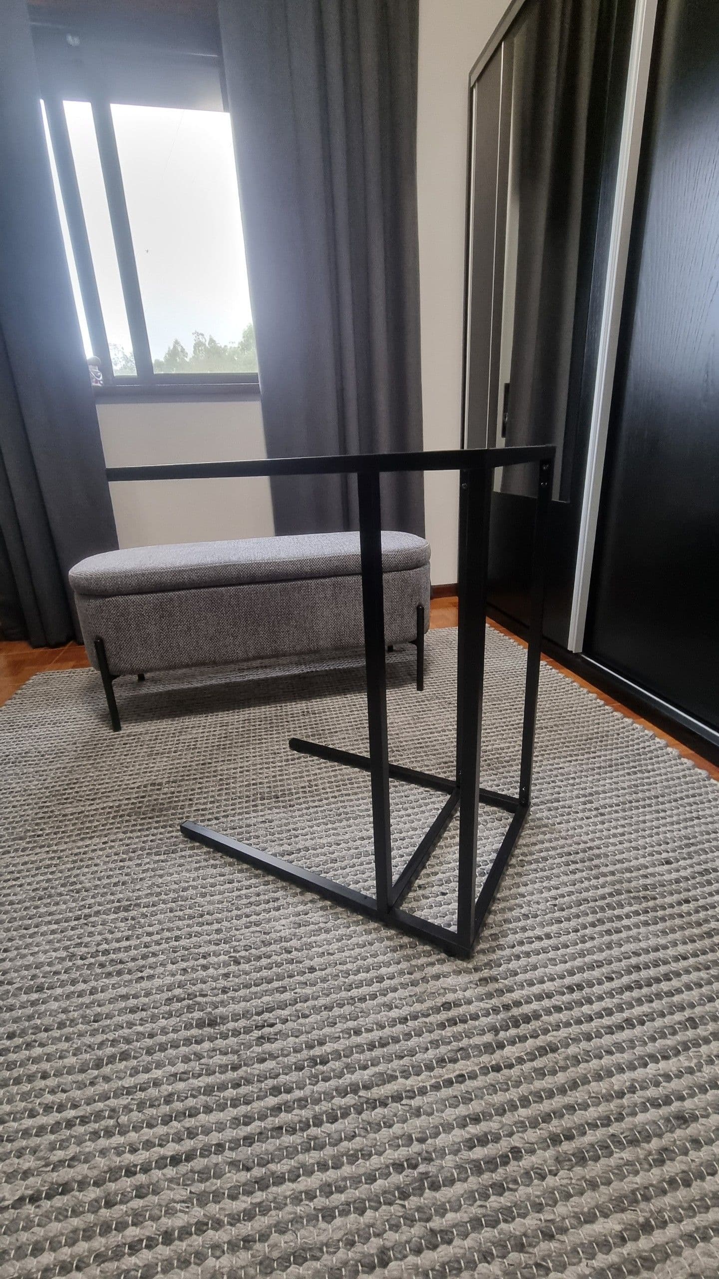 VITTSJÖ Laptop stand, black-brown, glass, 35x65 cm