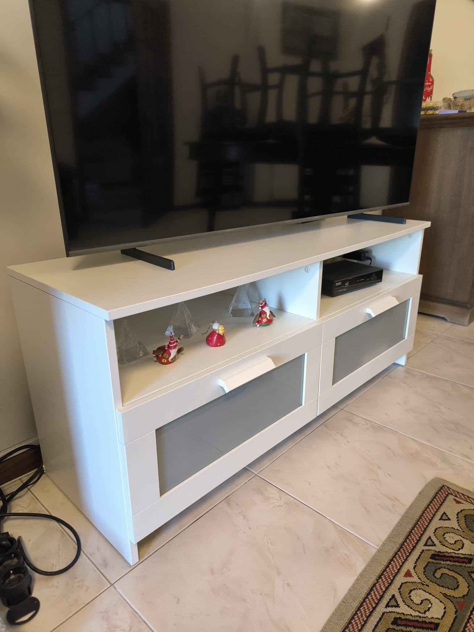BRIMNES TV bench, white, 120x41x53 cm