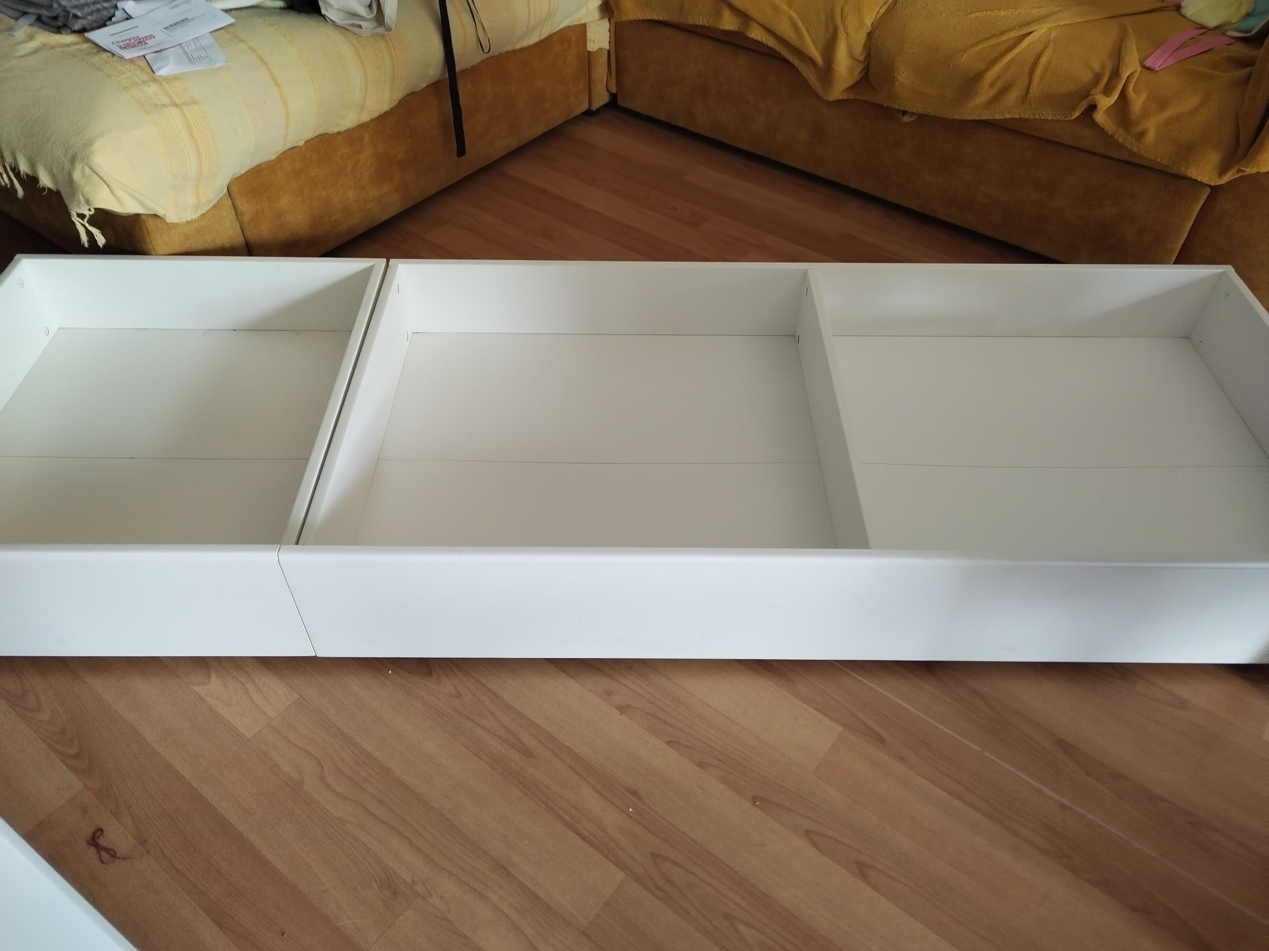 VIHALS bed storage box, set of 2, white, 200 cm