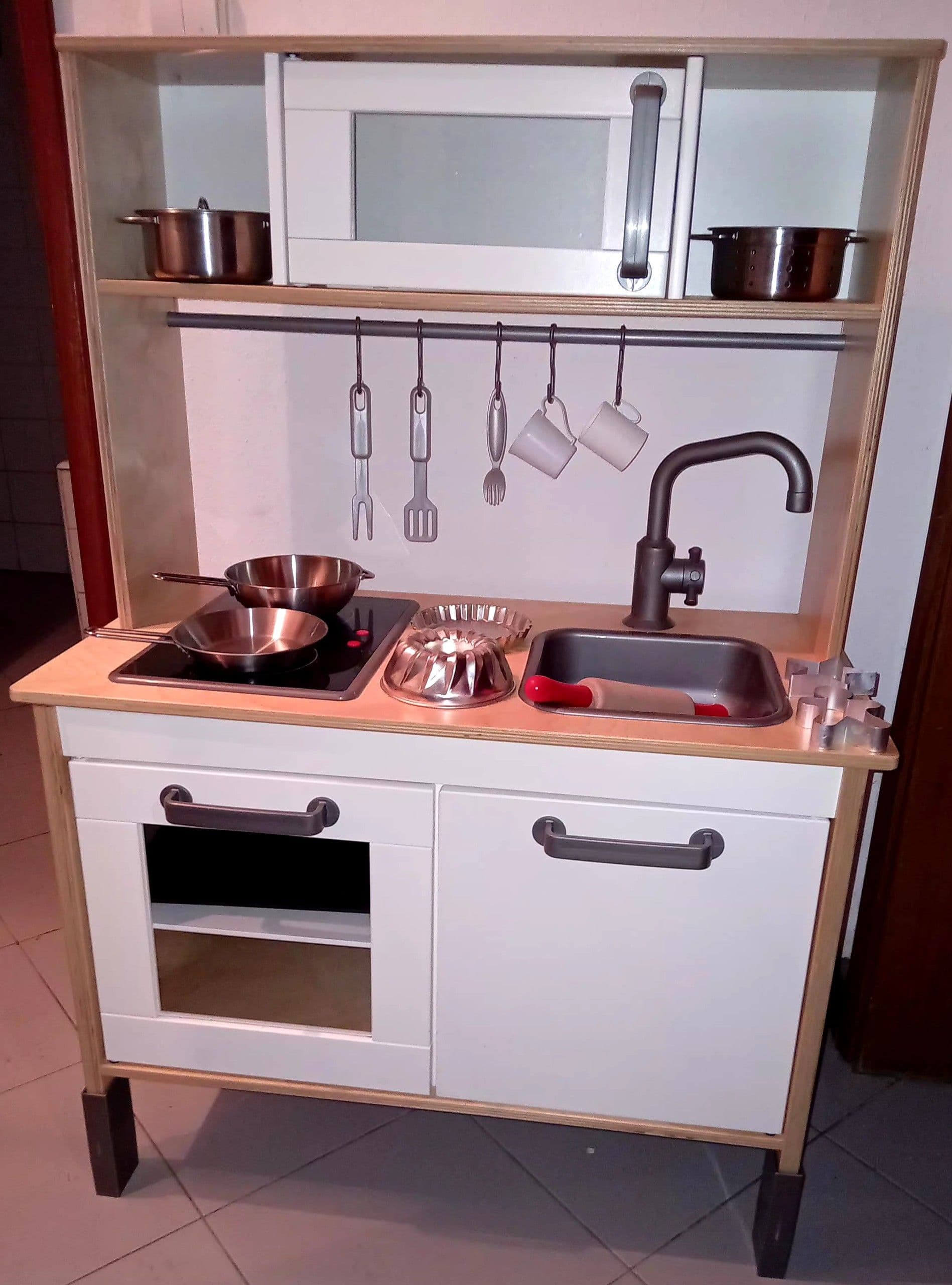 DUKTIG play kitchen, birch, 72x40x109 cm