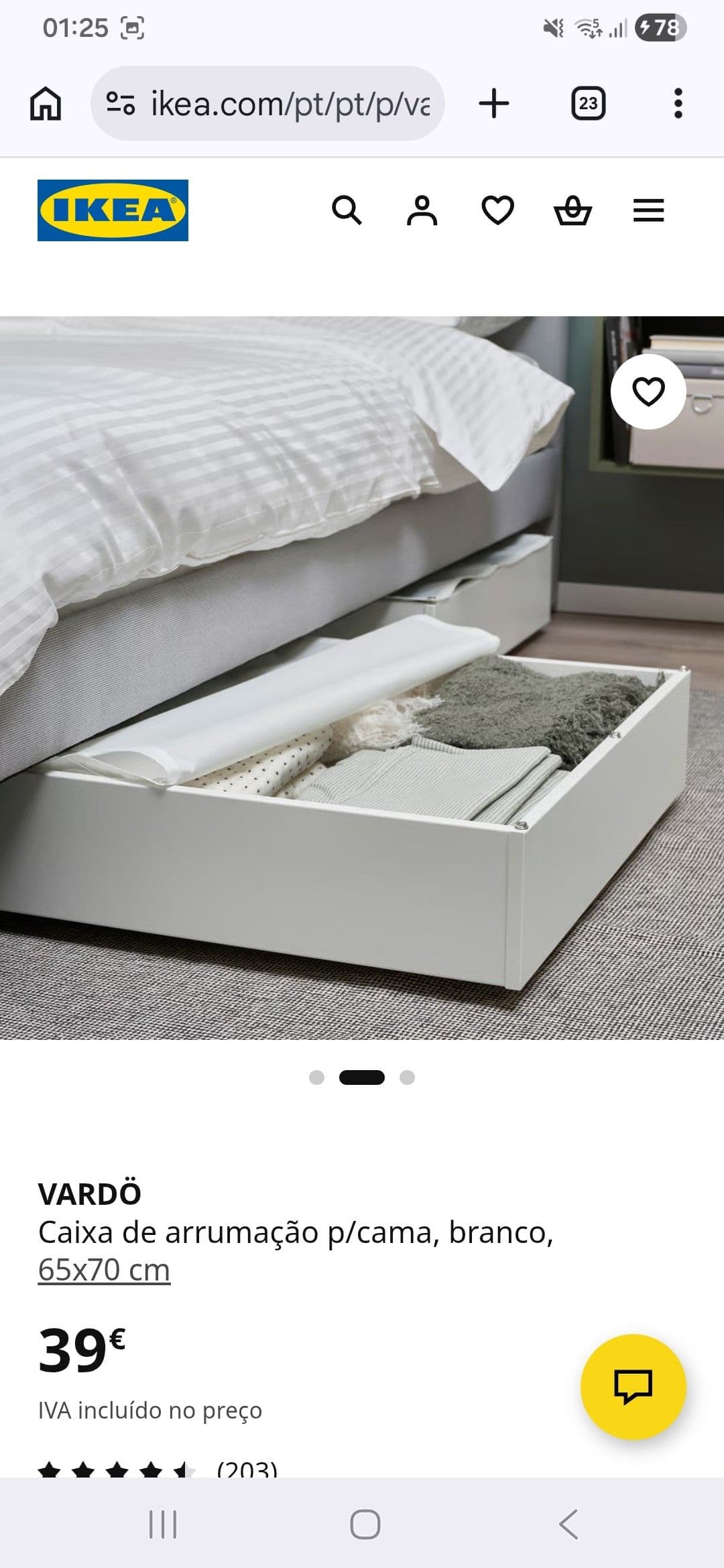 SKUBB storage case, white, 43x53x19 cm