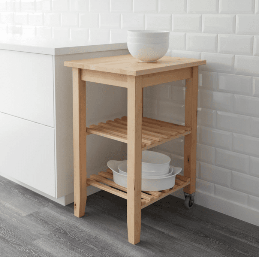 BEKVÄM Kitchen trolley, birch, Load/tier: 9 kg