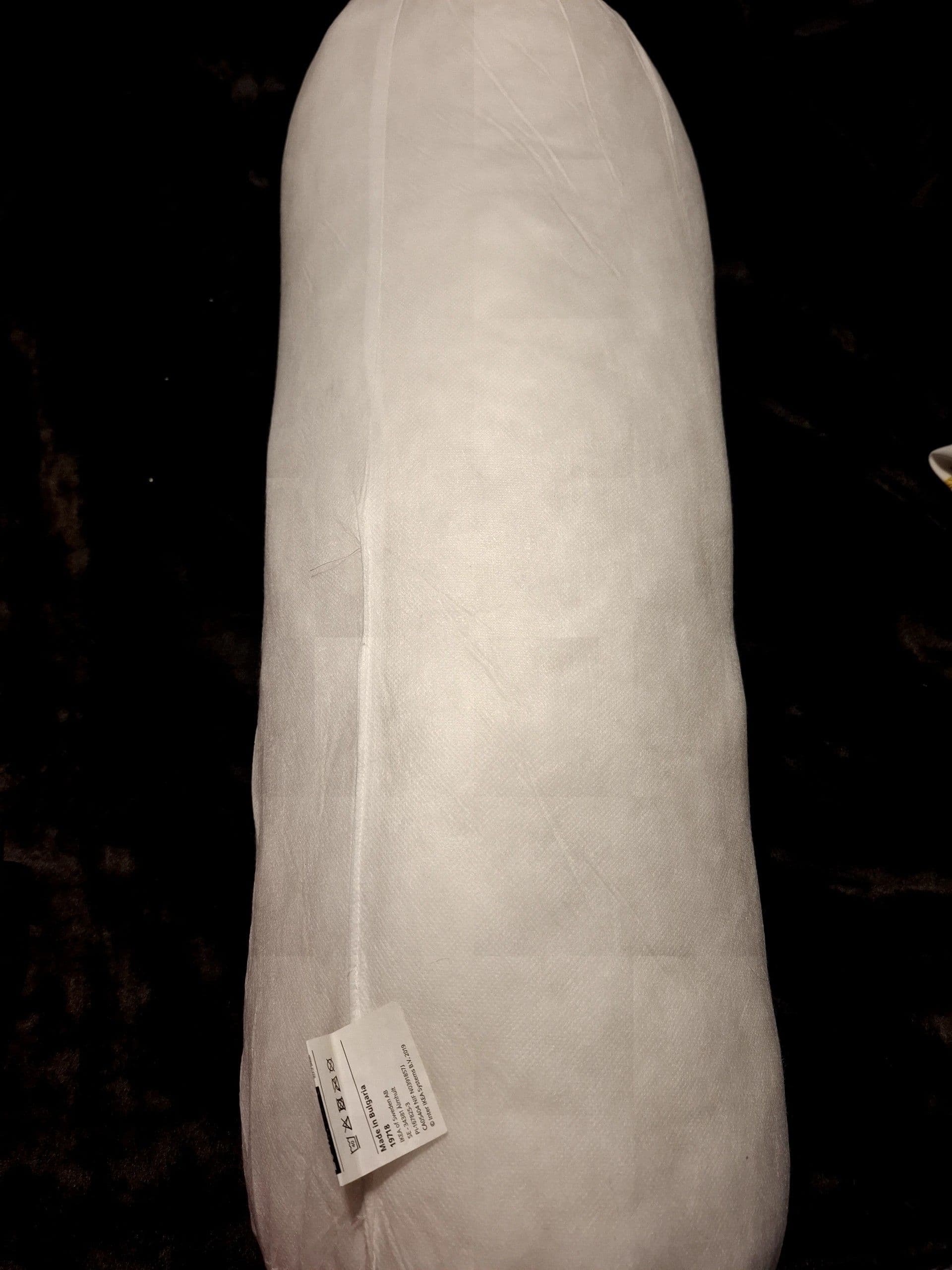 BLÅSKATA cushion, cylinder shaped/light grey, 80 cm