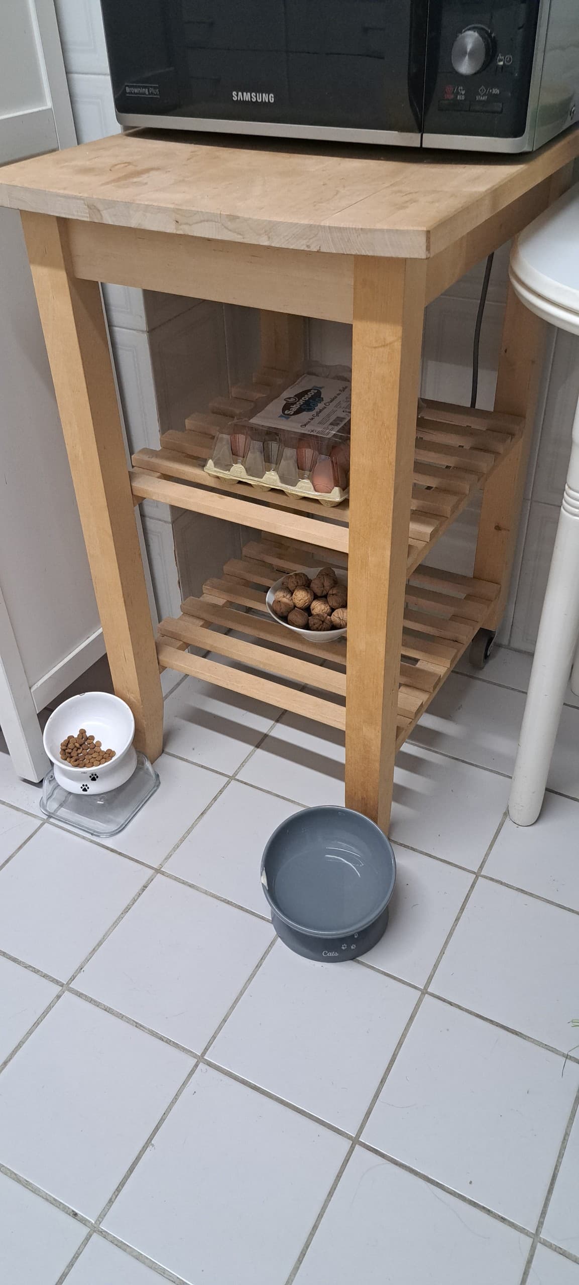BEKVÄM Kitchen trolley, birch, Load/tier: 9 kg
