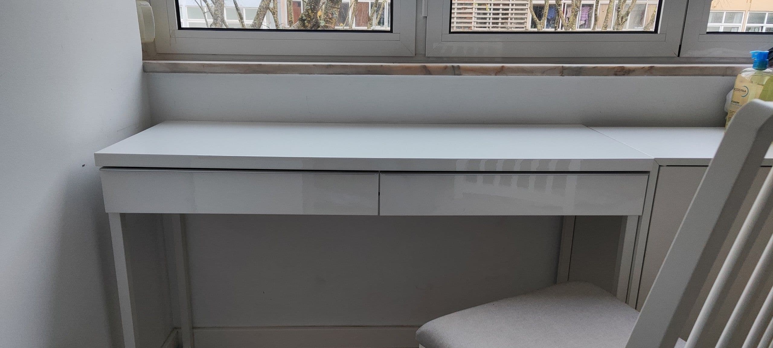 MICKE Secretária, branco, 142x50 cm