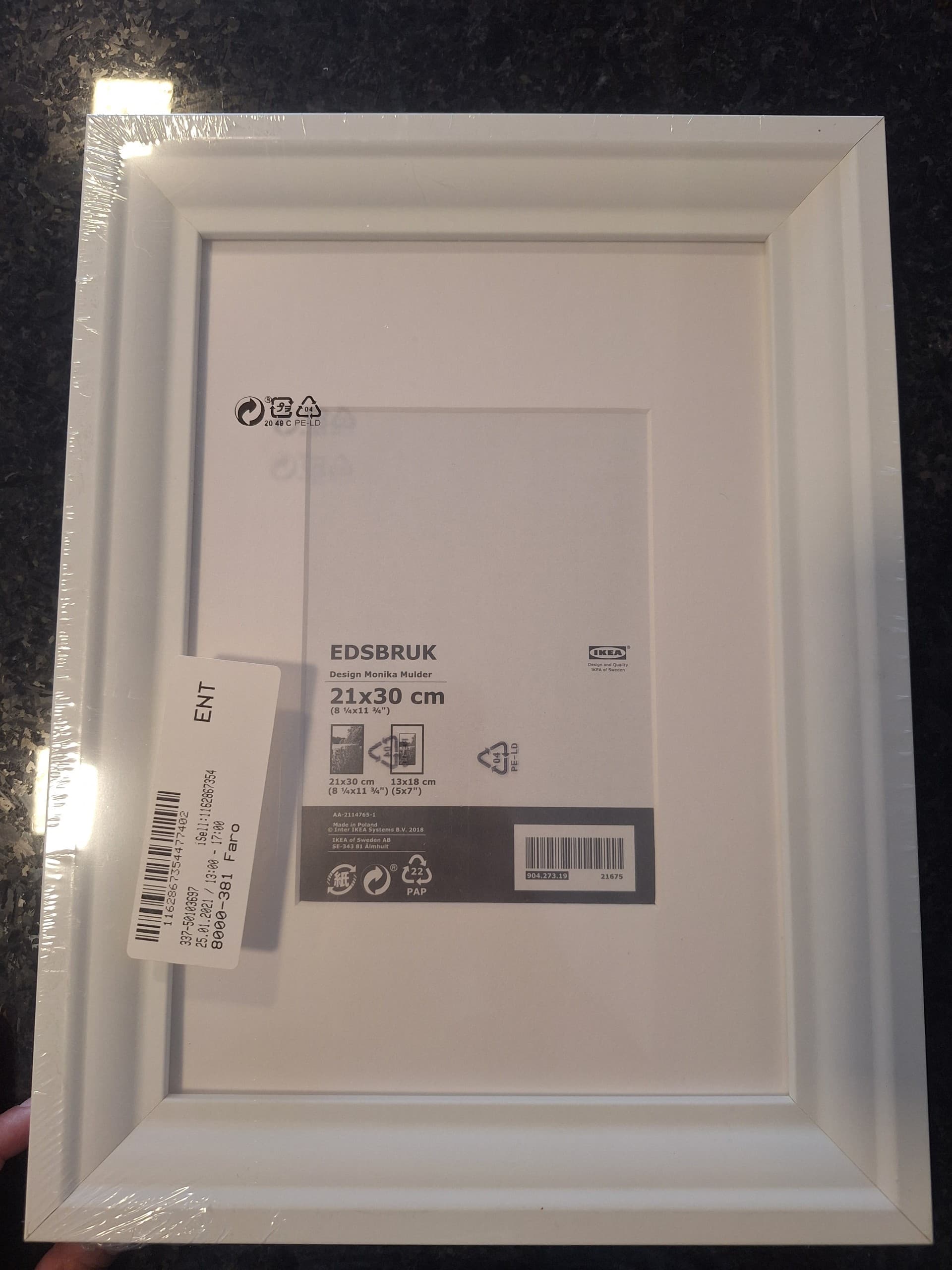 EDSBRUK Frame, white, 21x30 cm