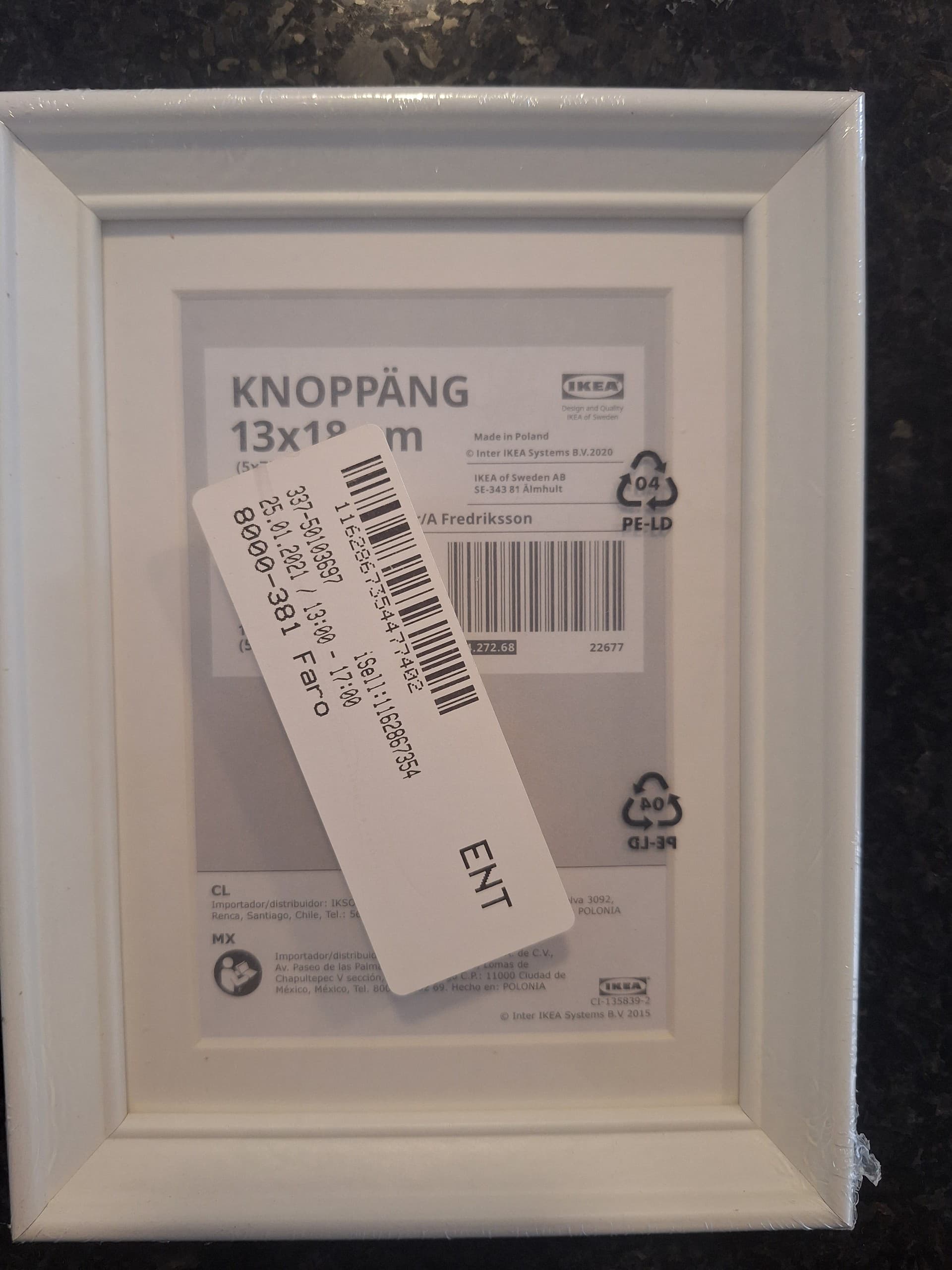 KNOPPÄNG Frame, white, 13x18 cm