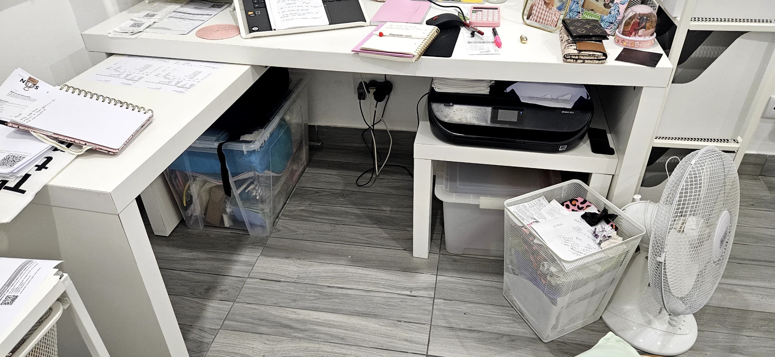 MALM Desk with pull-out panel, white, 151x65 cm