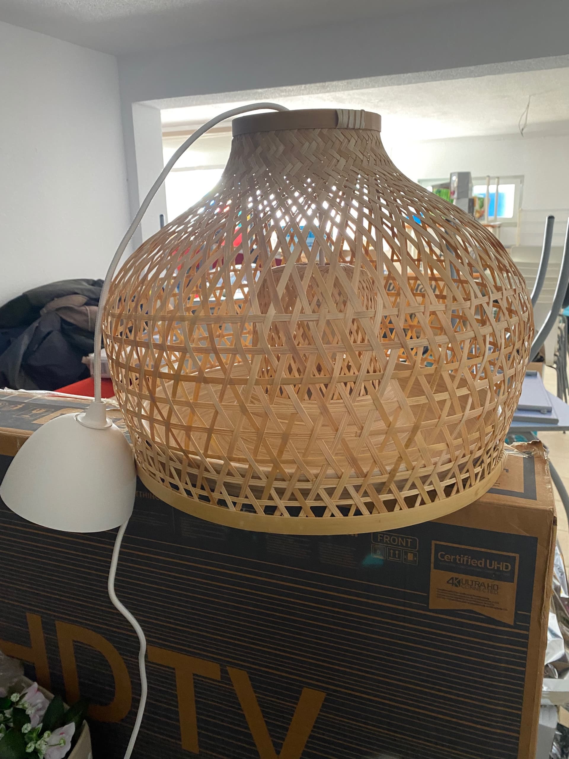 MISTERHULT Pendant lamp, bamboo, 45 cm