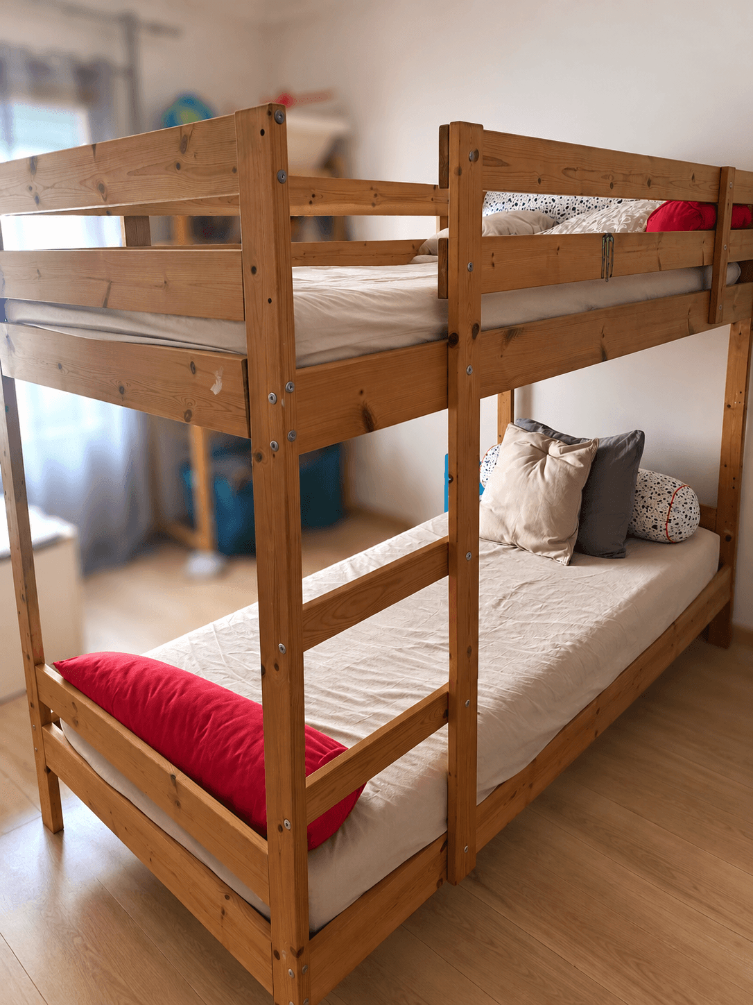MYDAL Bunk bed frame, pine, 90x200 cm