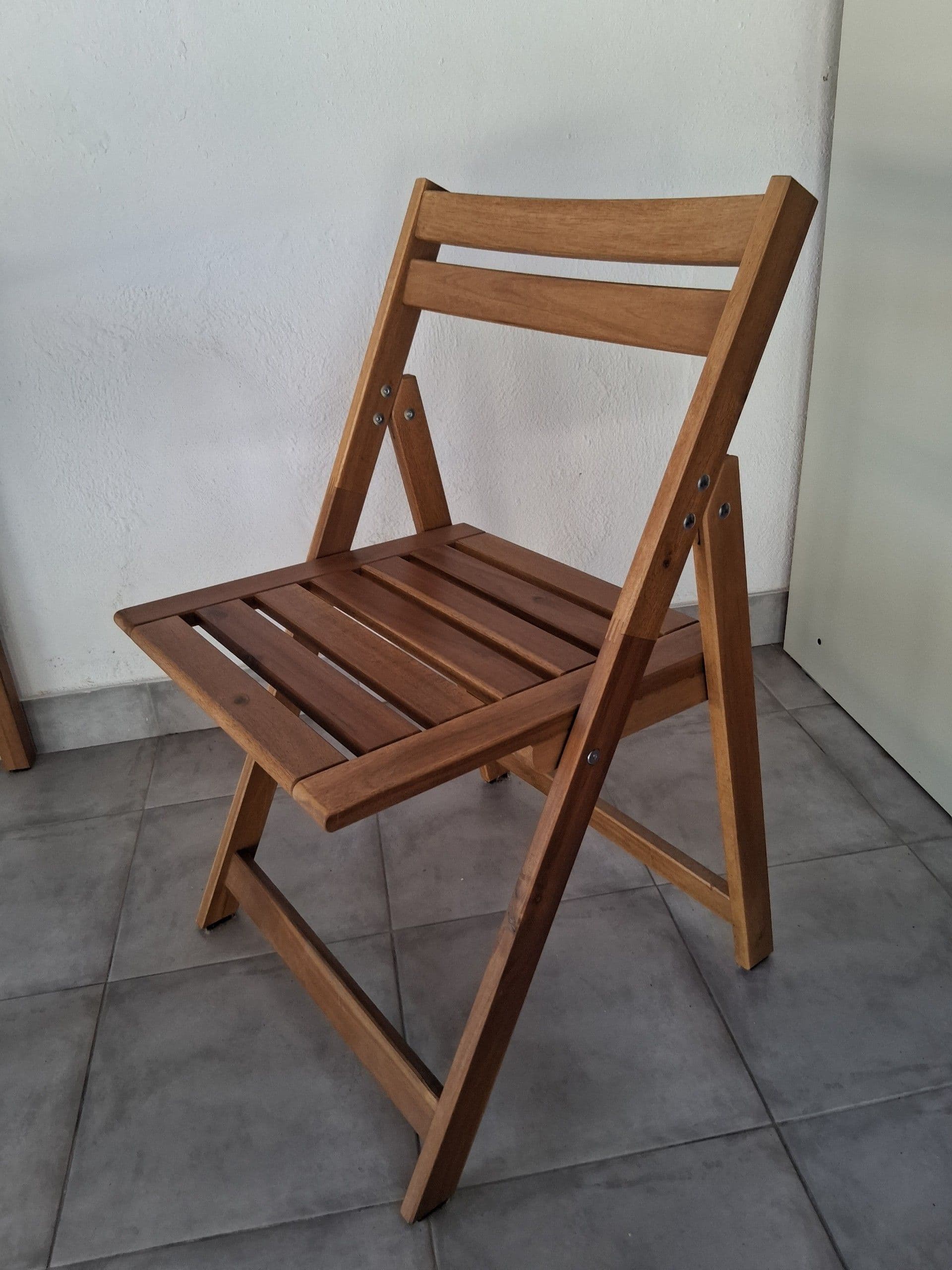NÄMMARÖ chair, outdoor, foldable/light brown stained