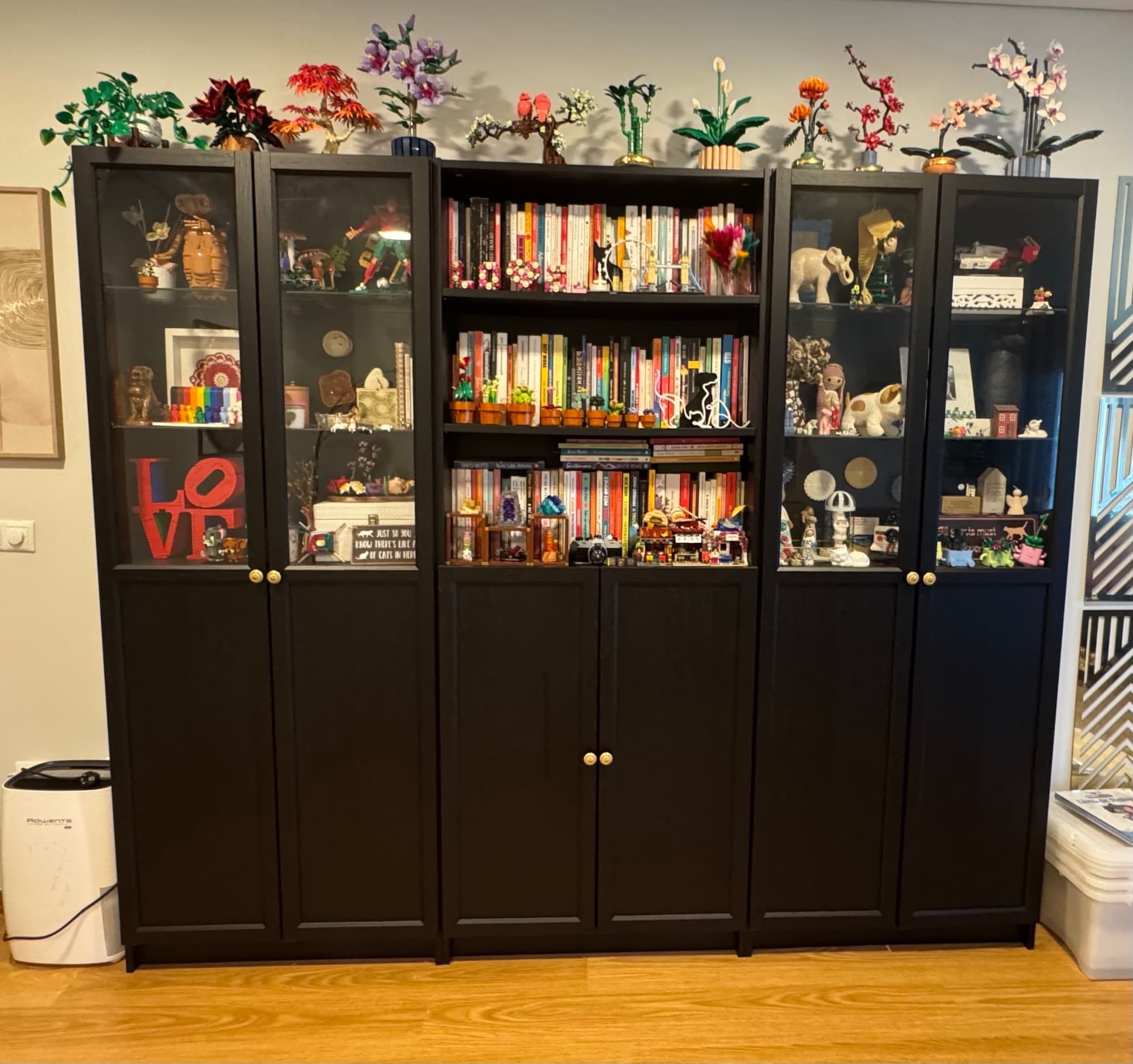 BILLY / OXBERG bookcase, black-brown