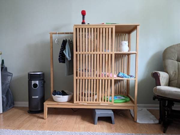 WOOD NORDISKA CLOSET roup aberto c/ports desliz, bambu, 120x123 cm