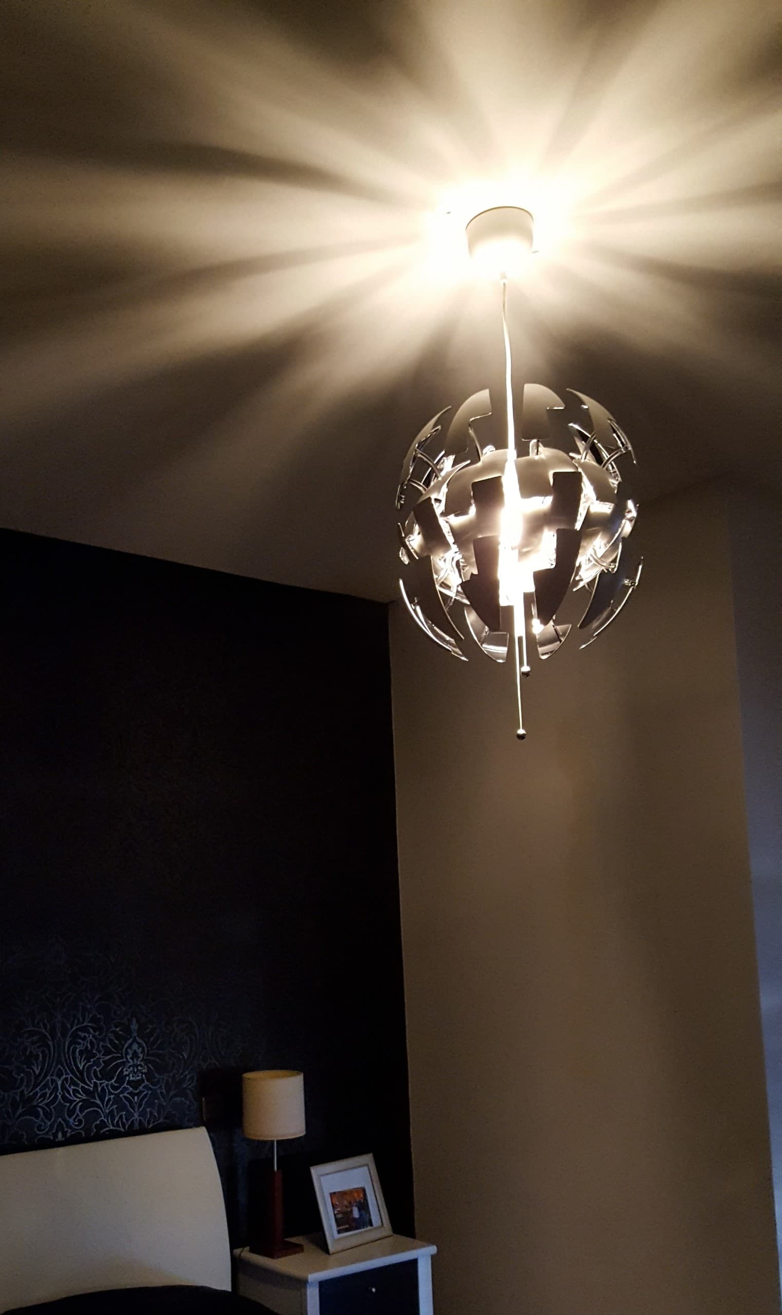 IKEA PS 2014 Candeeiro suspenso, branco, prateado, 35 cm
