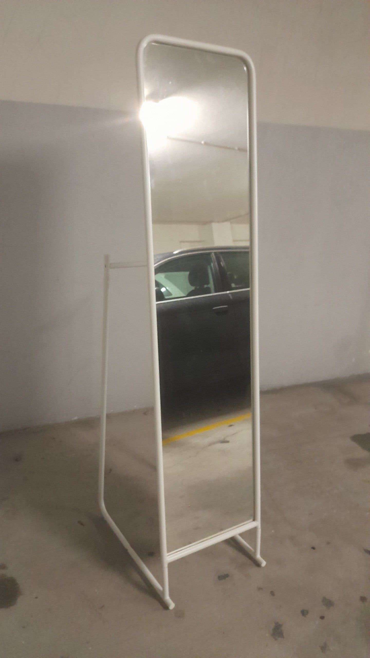 KNAPPER espelho de pé, branco, 48x160 cm