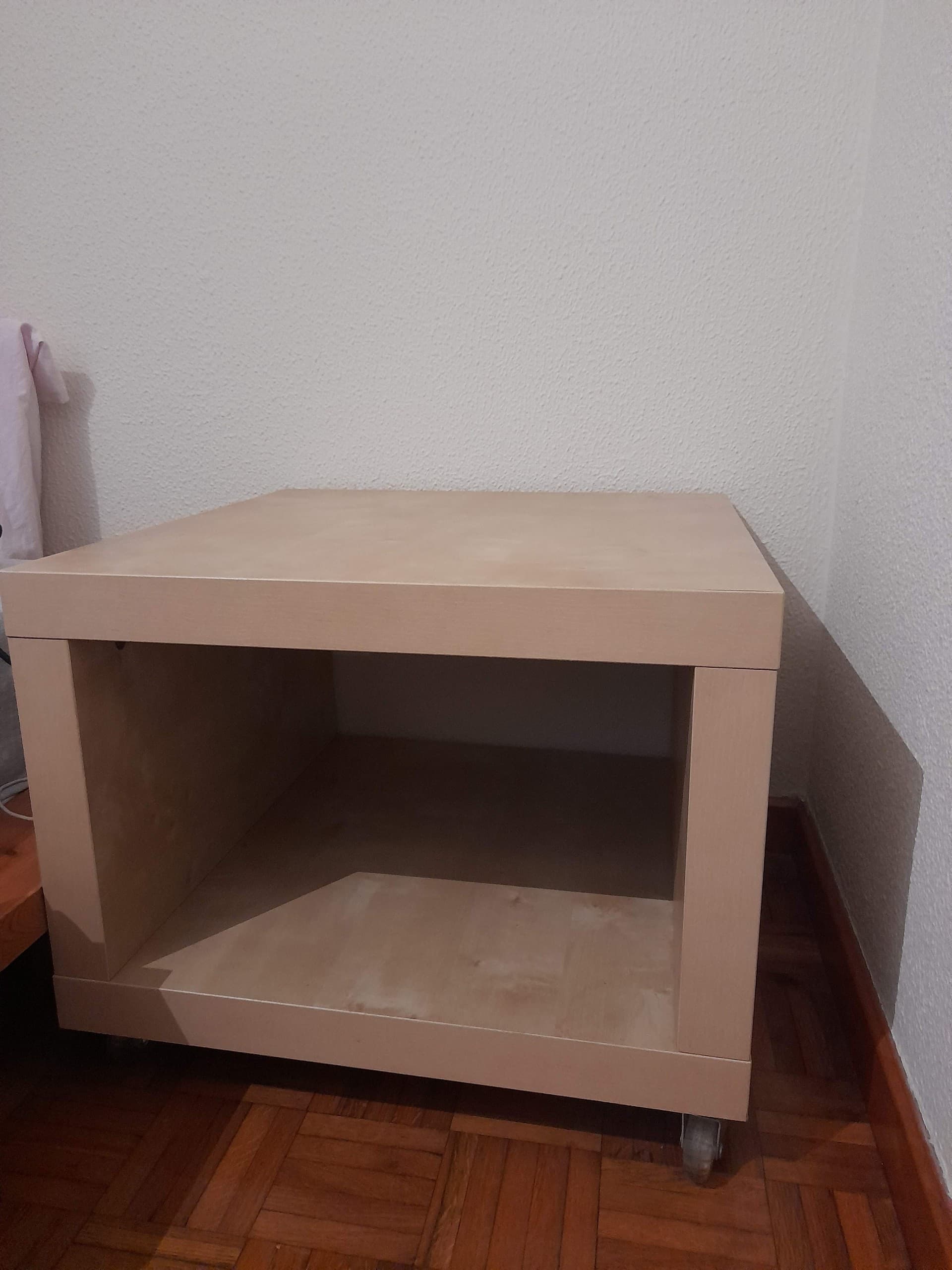Mesas de apoio mesa de apoio com rodízios, efeito bétula