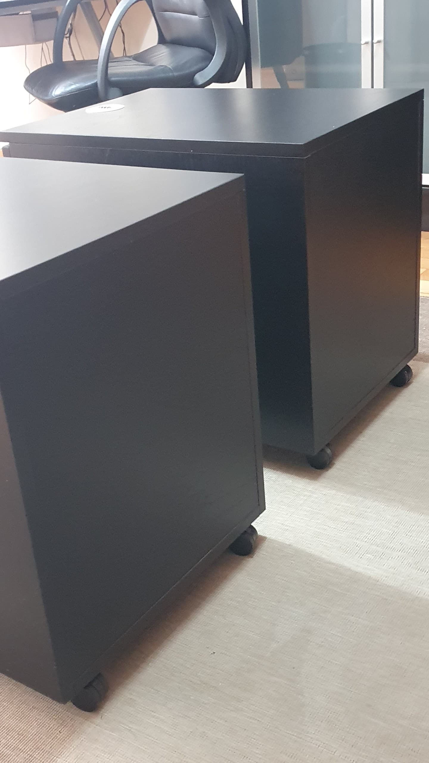 GALANT Drawer unit on castors, black stained ash veneer, 45x55 cm