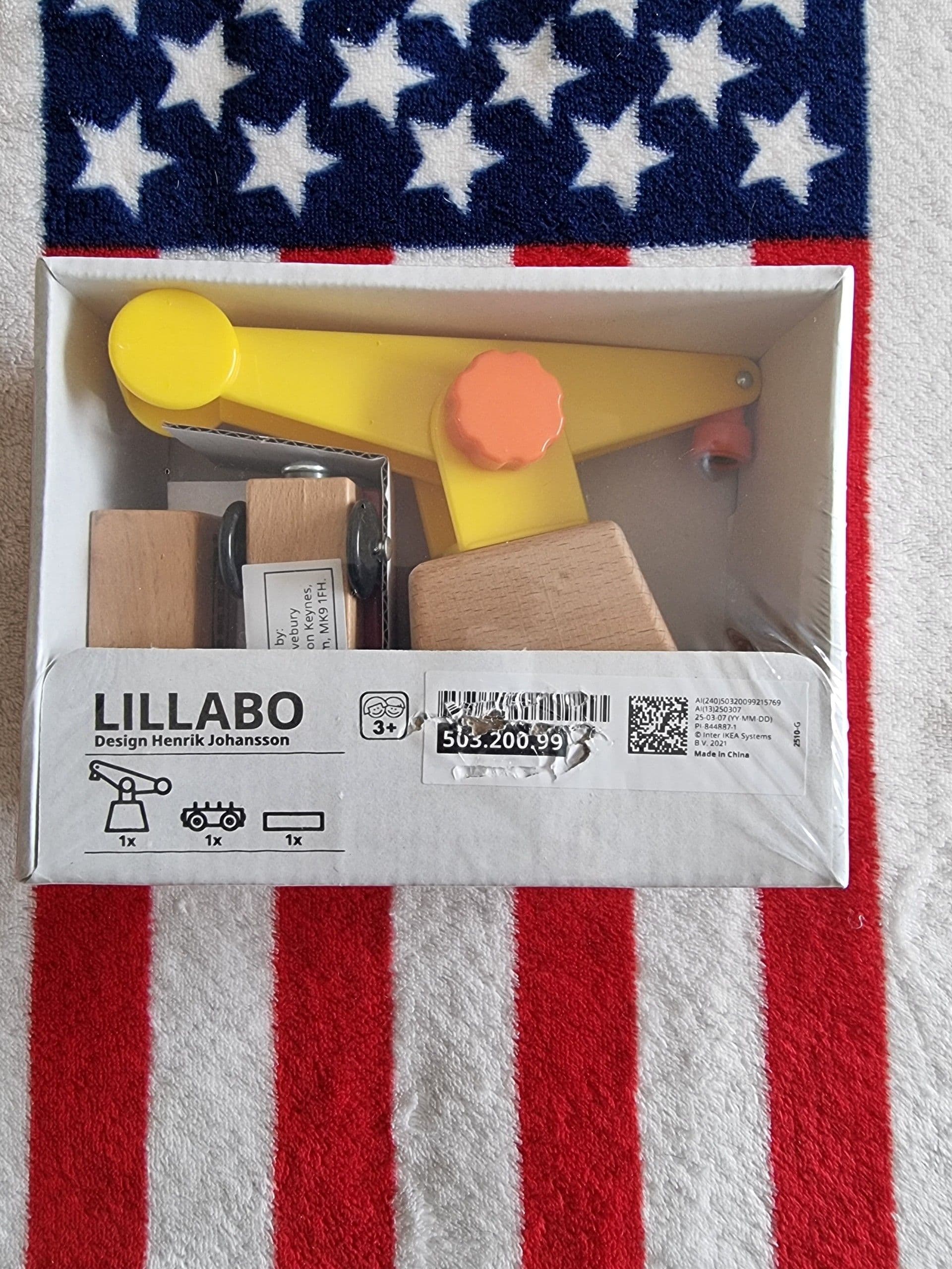 LILLABO guindaste e vagão, conj. 3