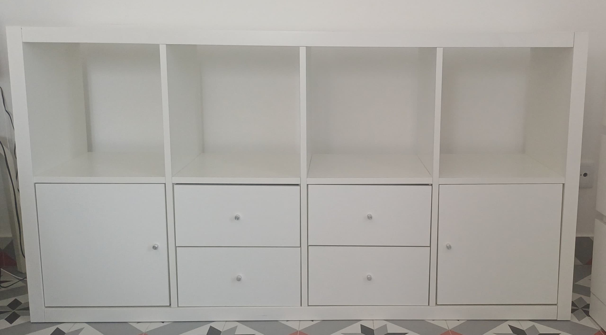 KALLAX 4X2 estante c/4 acessórios, branco, 147x77 cm