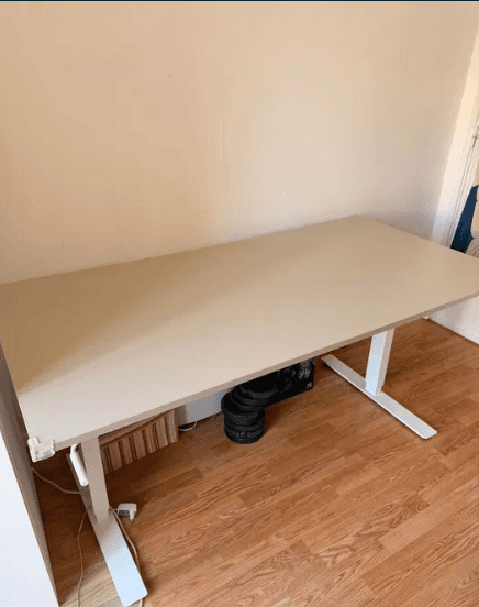 TROTTEN desk sit/stand, electric/white, 160x80 cm