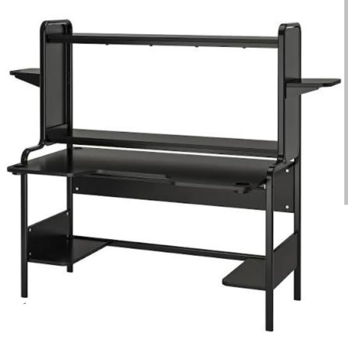 FREDDE gaming desk, black, 140/185x74x146 cm