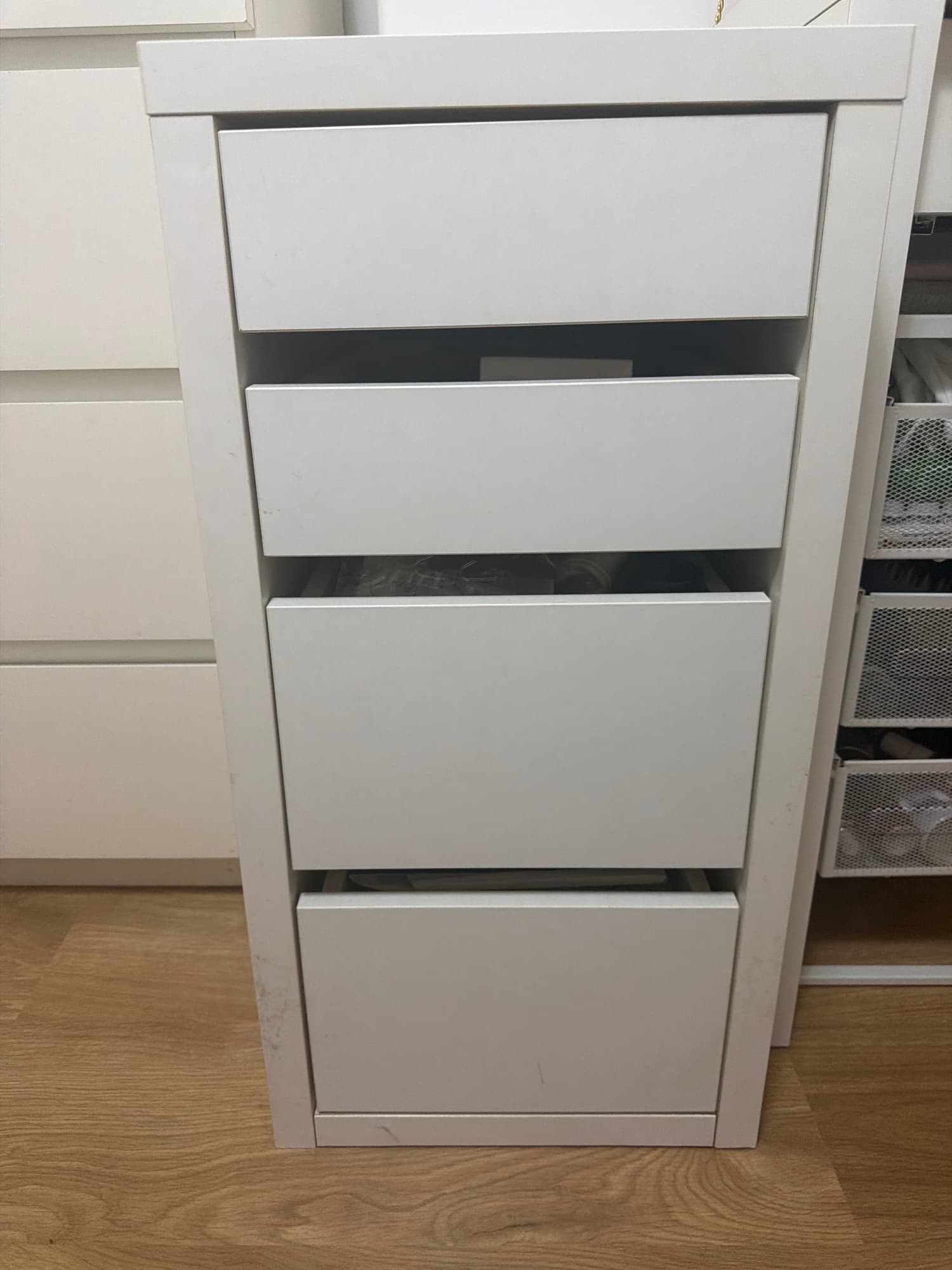 MICKE Drawer unit on castors, white, 35x75 cm