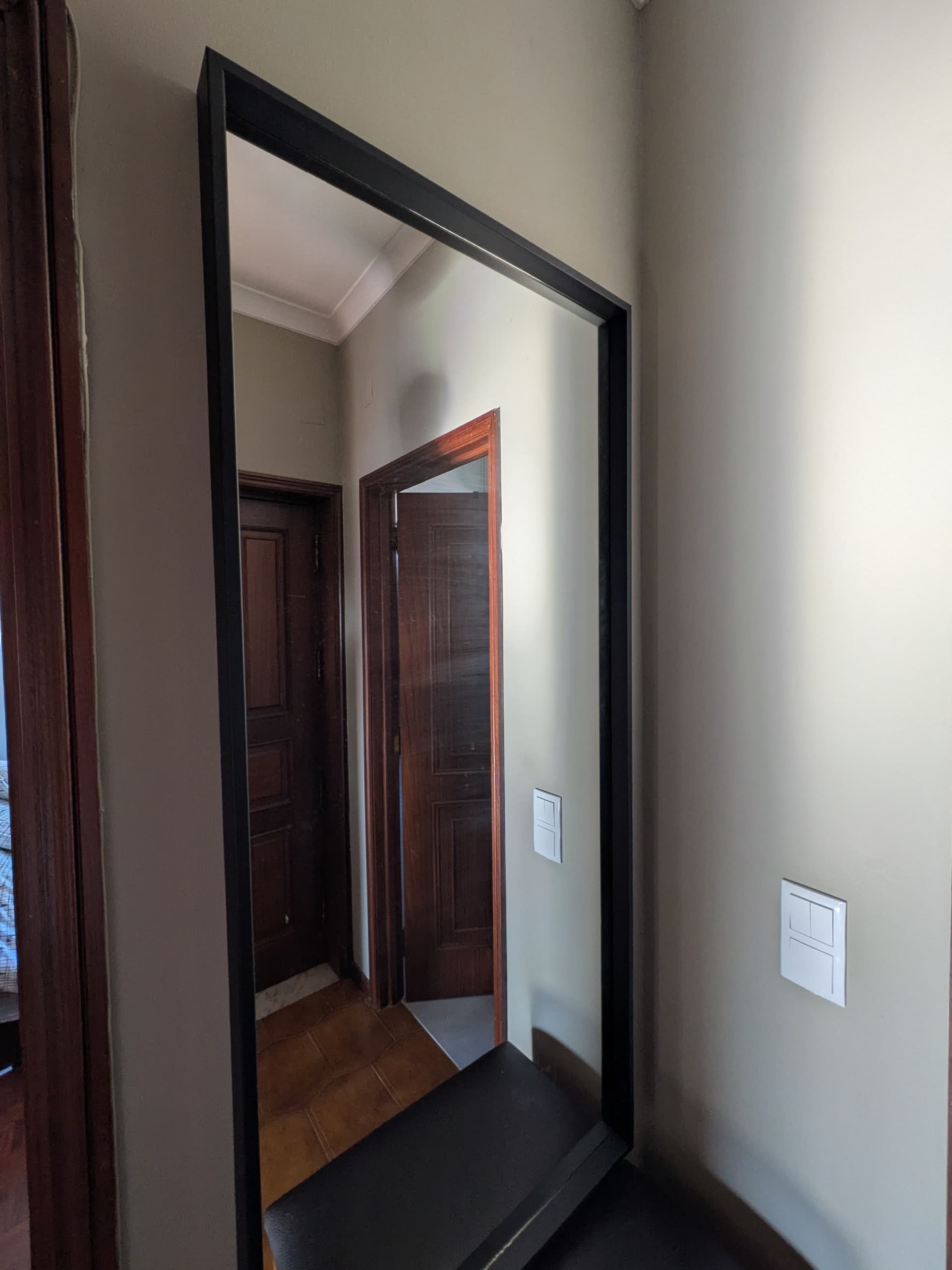 NISSEDAL Mirror, black, 65x150 cm