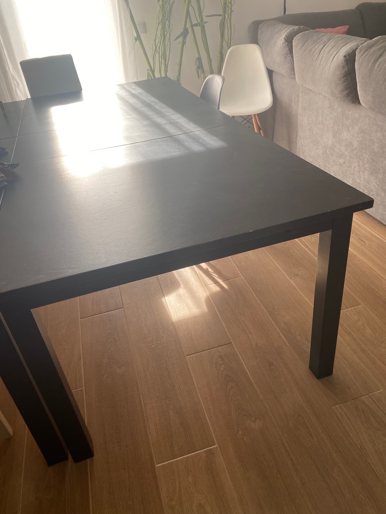 BJURSTA extendable table, brown-black