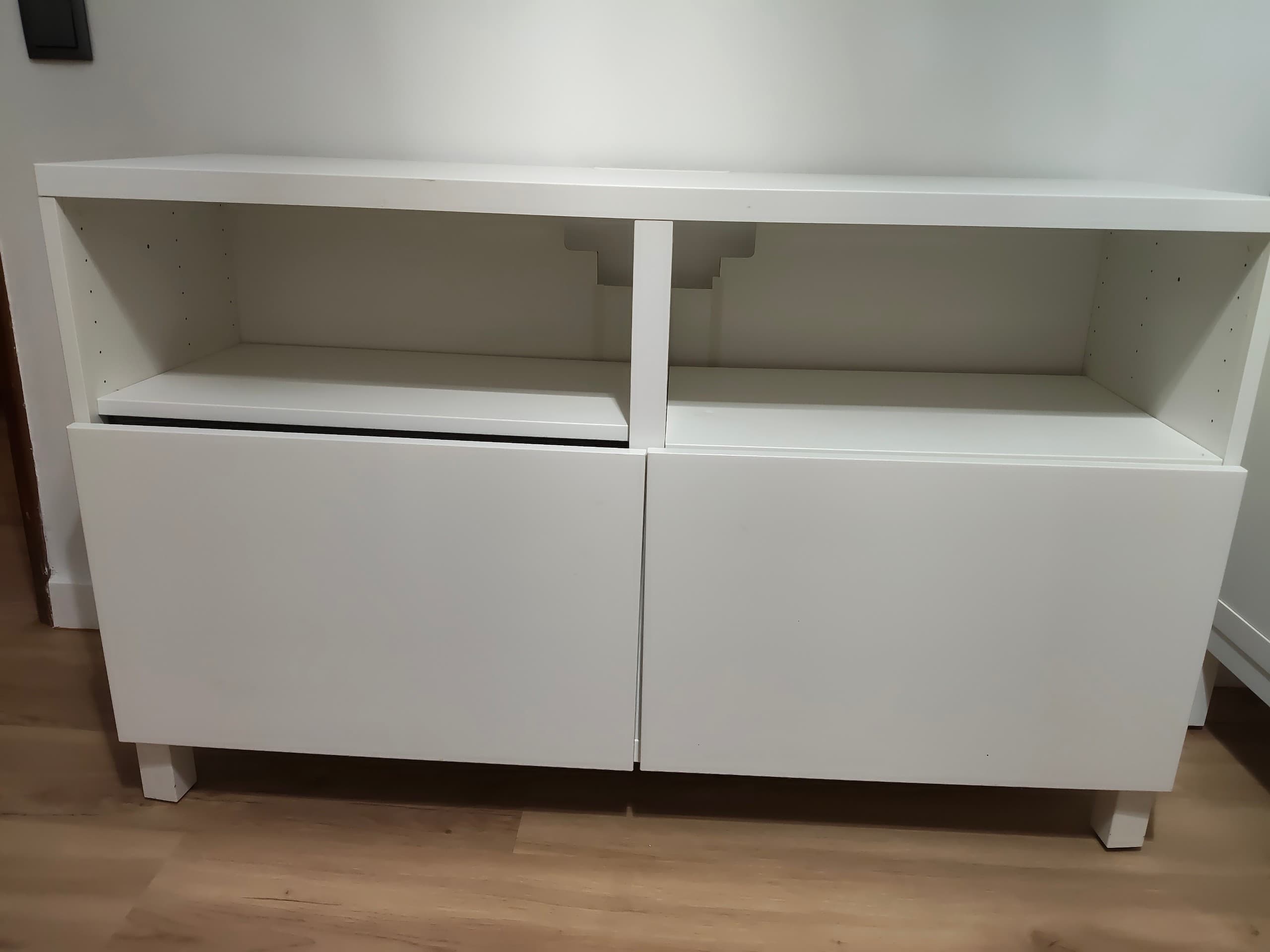 BESTÅ móvel de TV c/gavetas, branco/Hanviken/Stubbarp branco, 120x42x48 cm