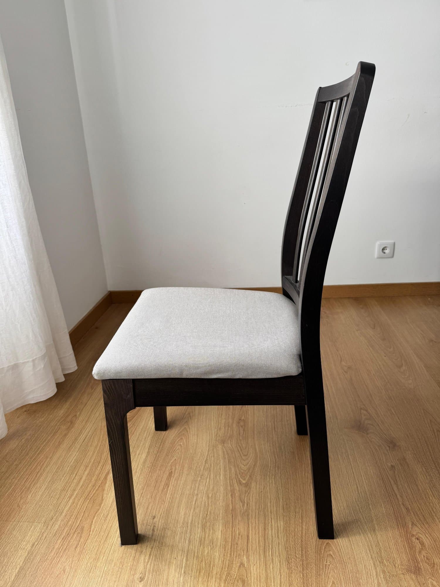 EKEDALEN chair, dark brown/Hakebo dark grey