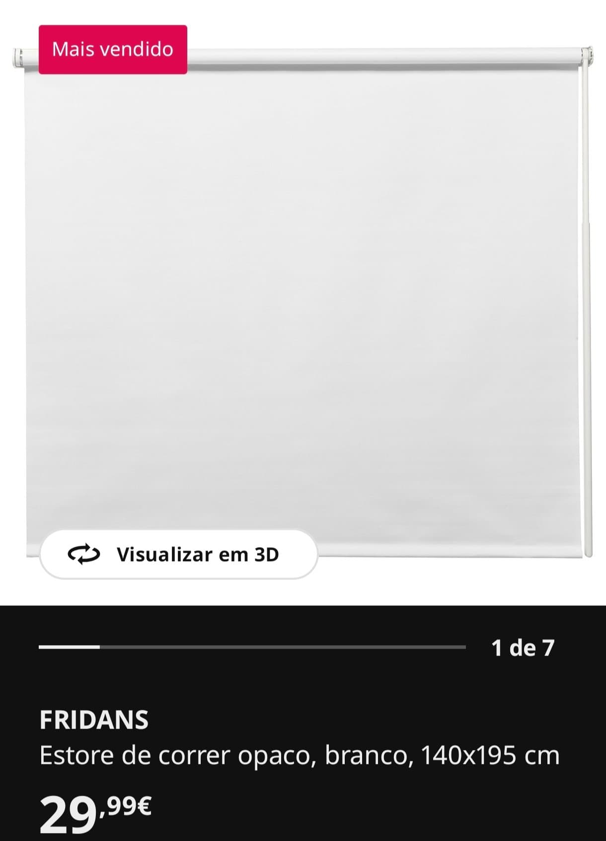 3 BLACKOUTS FRIDDANS block-out roller blind, white, 120x195 cm