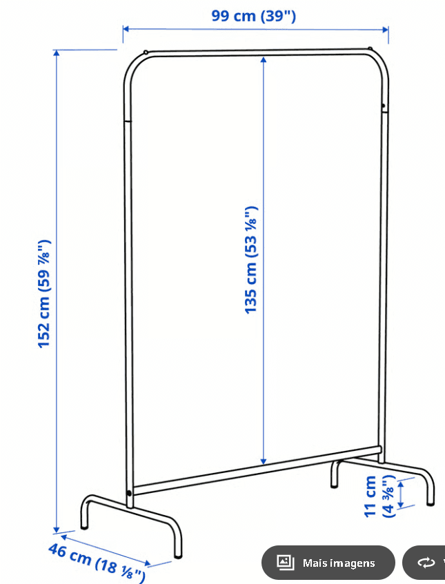 MULIG Clothes rack, white, 99x46 cm