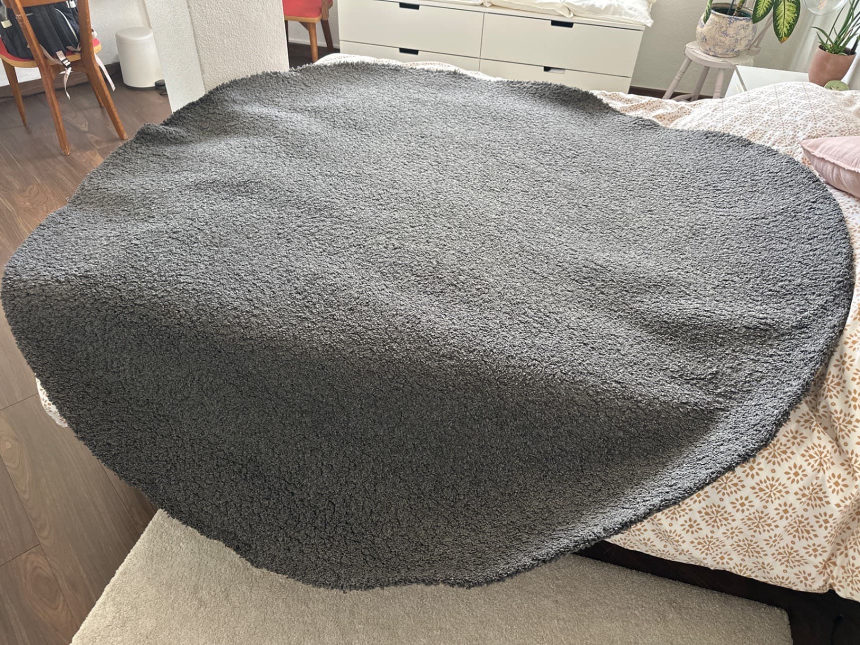 ÅDUM rug, high pile, dark grey