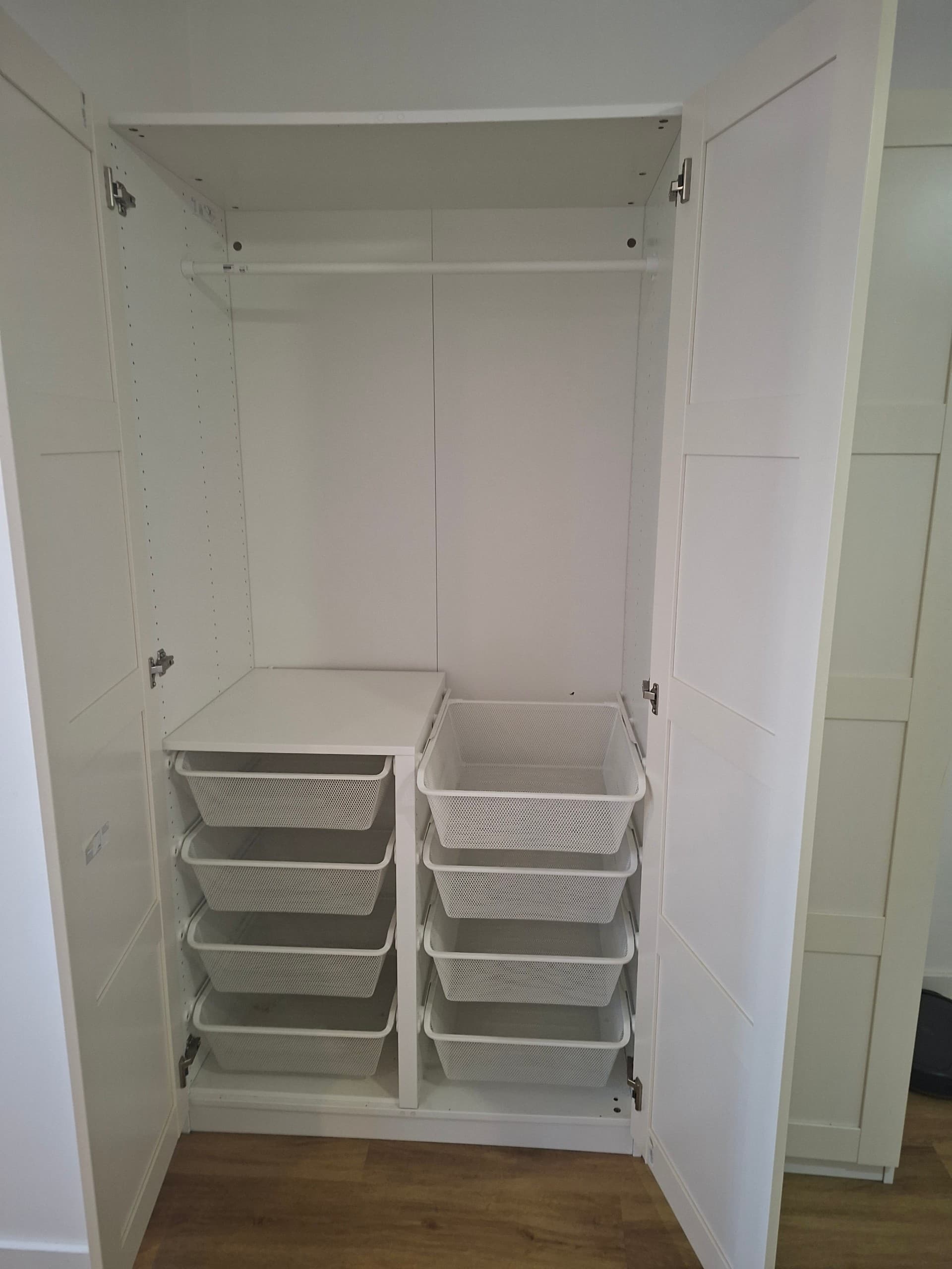 PAX / BERGSBO wardrobe, white/white, 150x60x201 cm