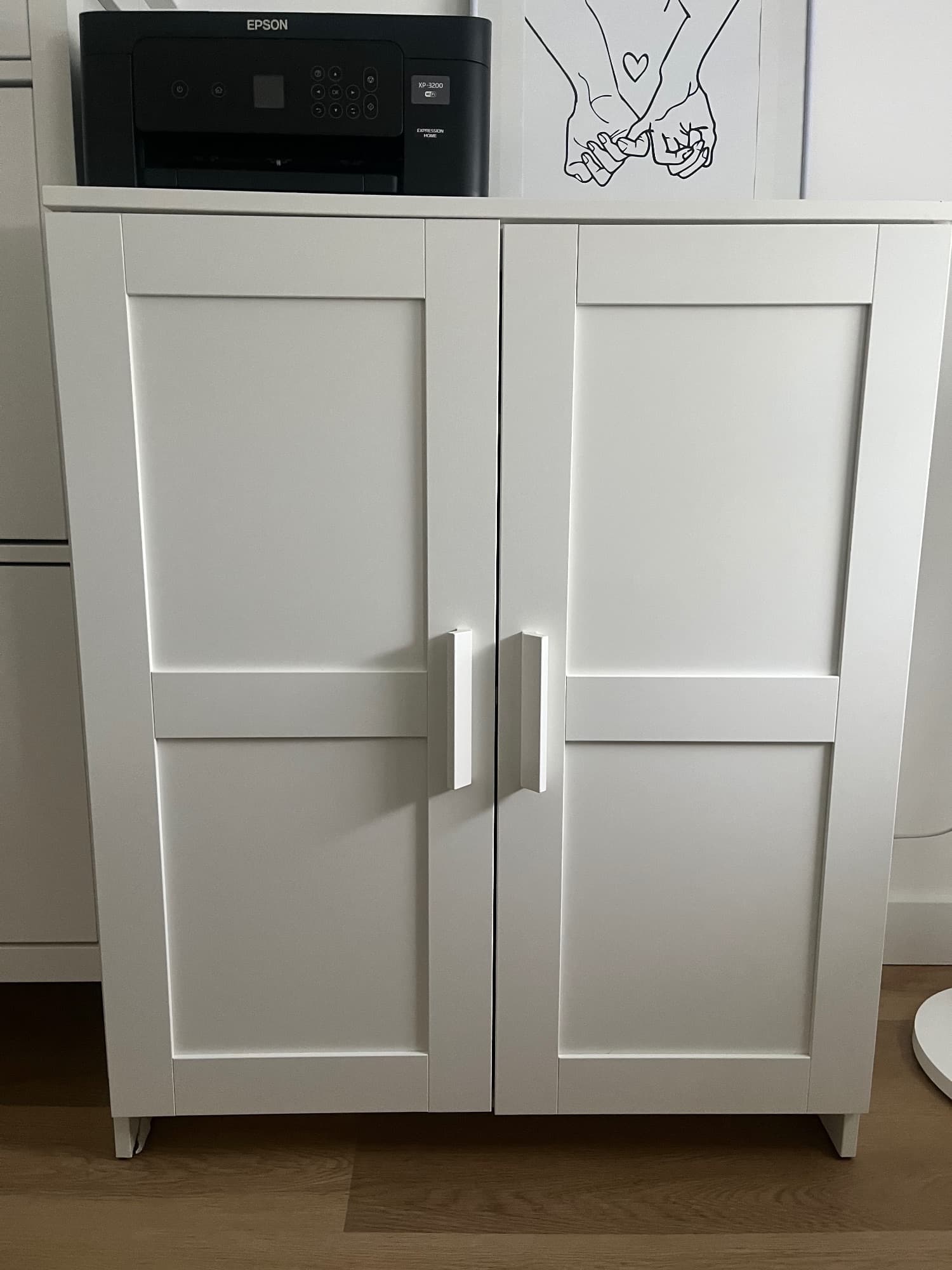 BRIMNES Cabinet with doors, white, 78x95 cm