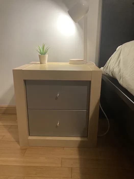 KALLAX Insert with 2 drawers, white stained oak effect, 33x33 cm